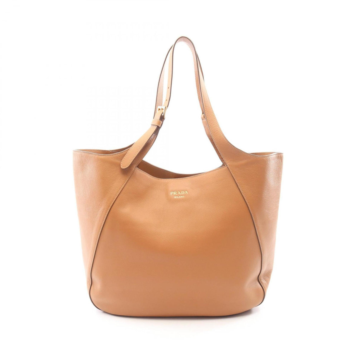 Prada Brown Leather Handbag Tote Bag (Pre-Owned)