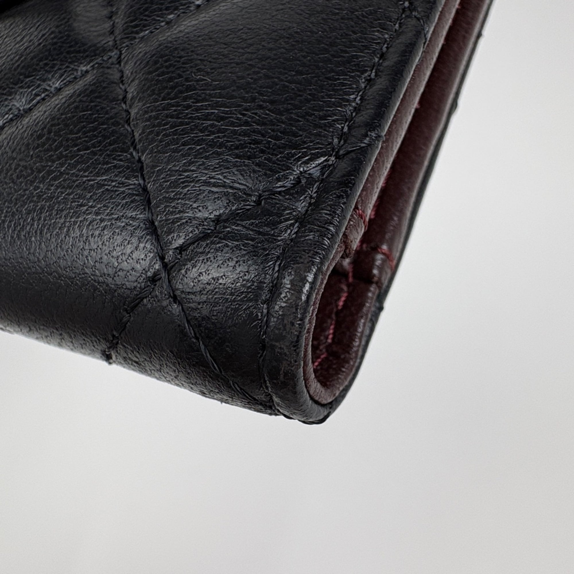 Chanel Black Leather Wallet (Tri-Fold) (Pre-Owned)