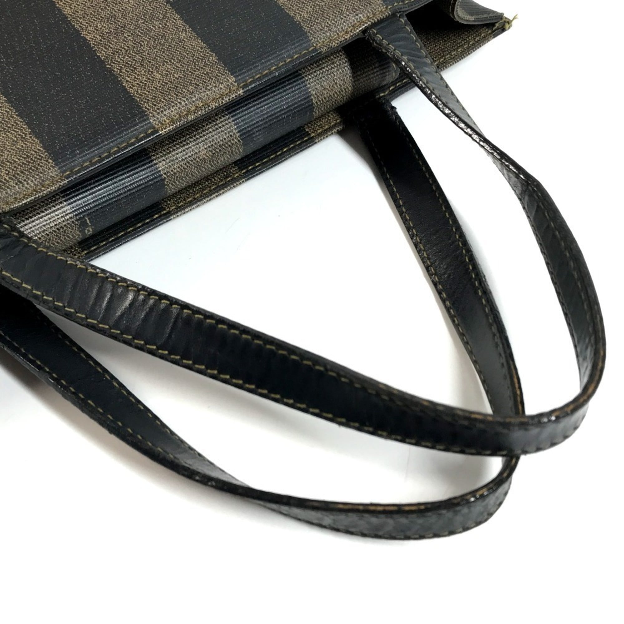 Fendi Khaki Pvc Leather Handbag Tote Bag (Pre-Owned)