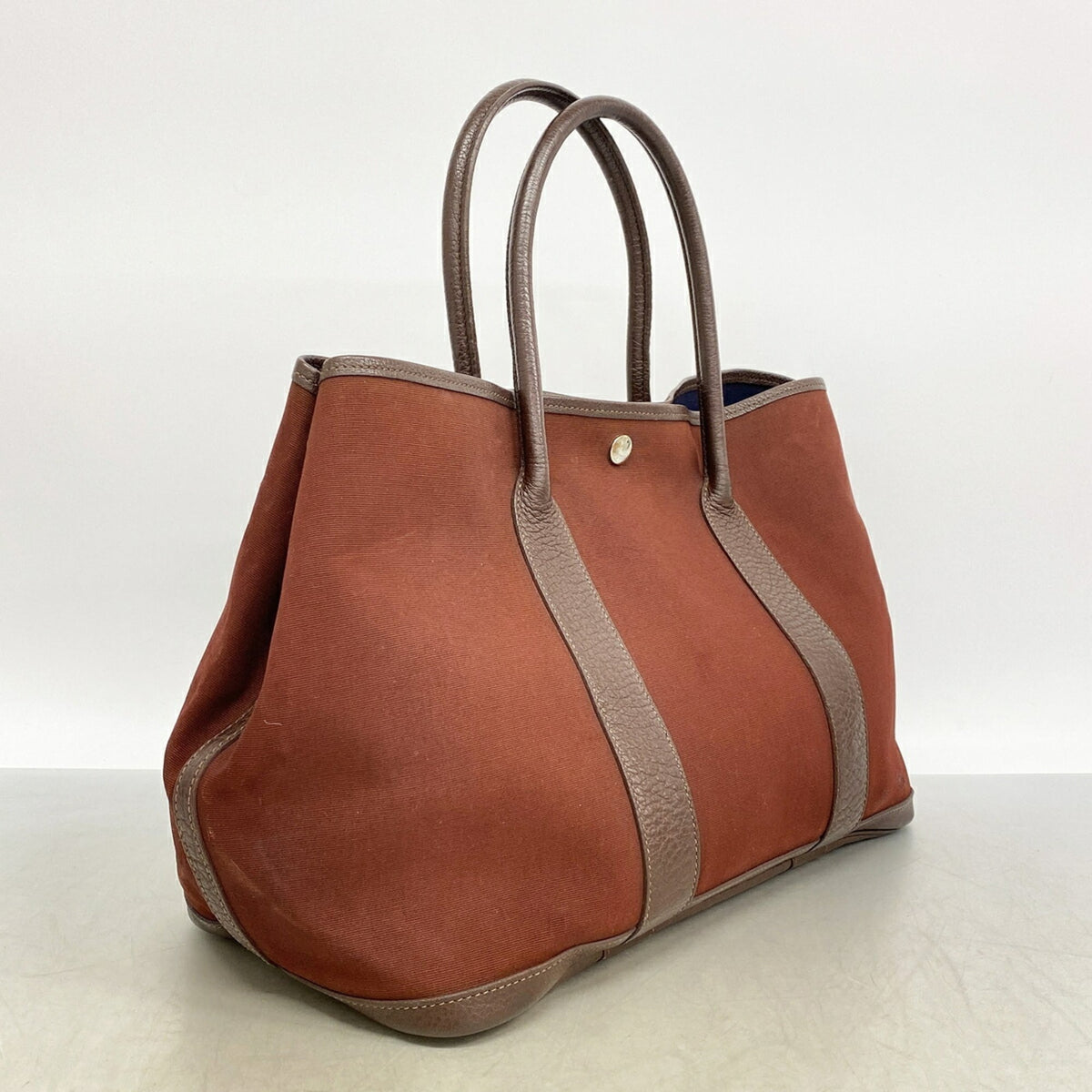Hermes Brown Toile Officier Tote Bag (Pre-Owned)