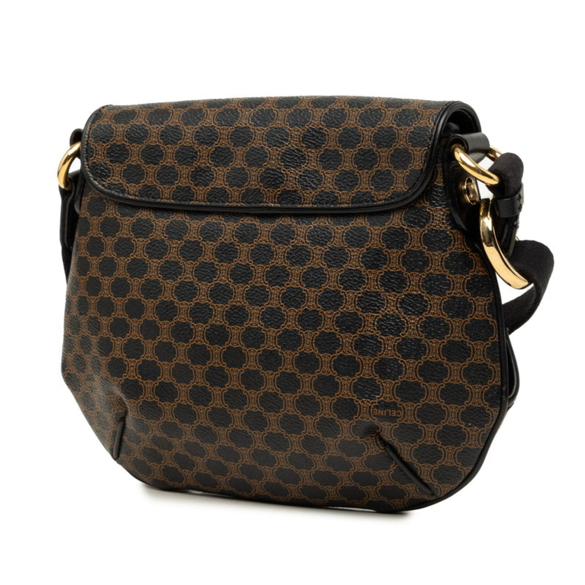 Celine Black Brown Pvc Leather Shoulder Bag (Pre-Owned)