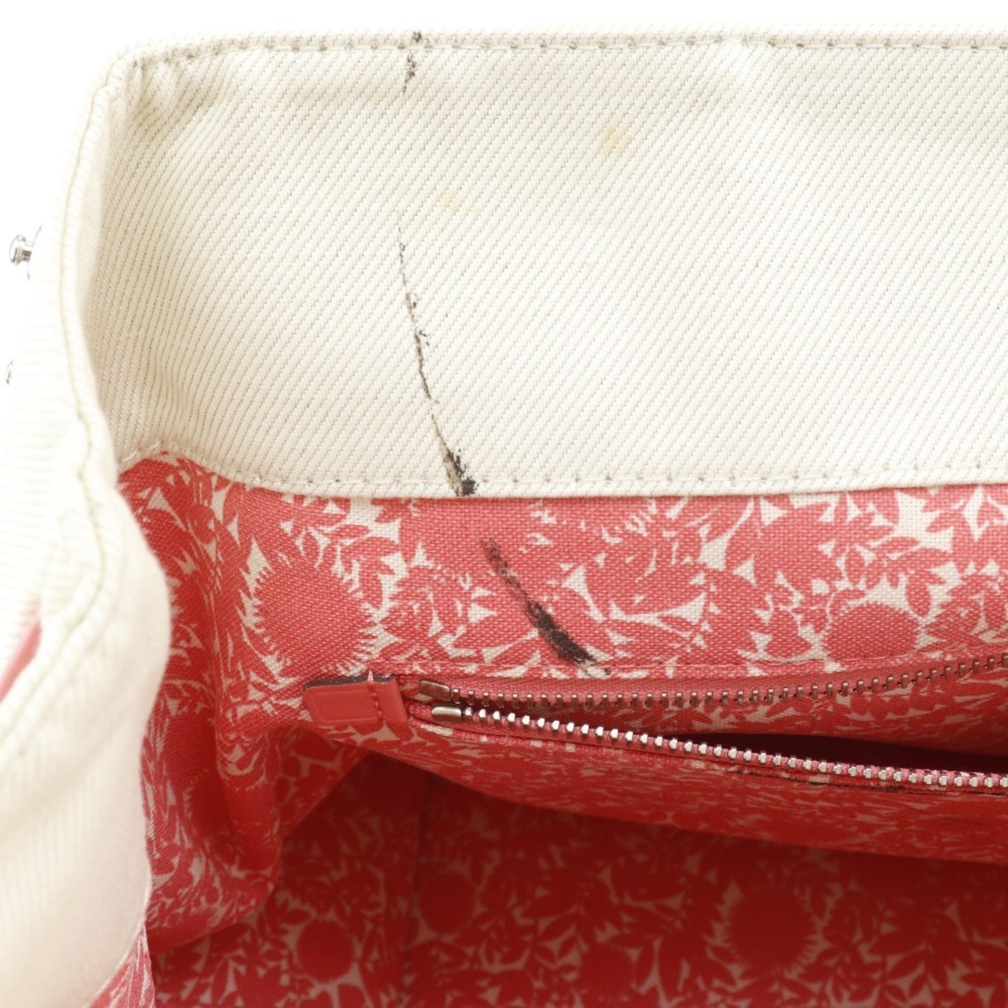 Louis Vuitton Corail Ivory Pink White Canvas Tote Bag (Pre-Owned)