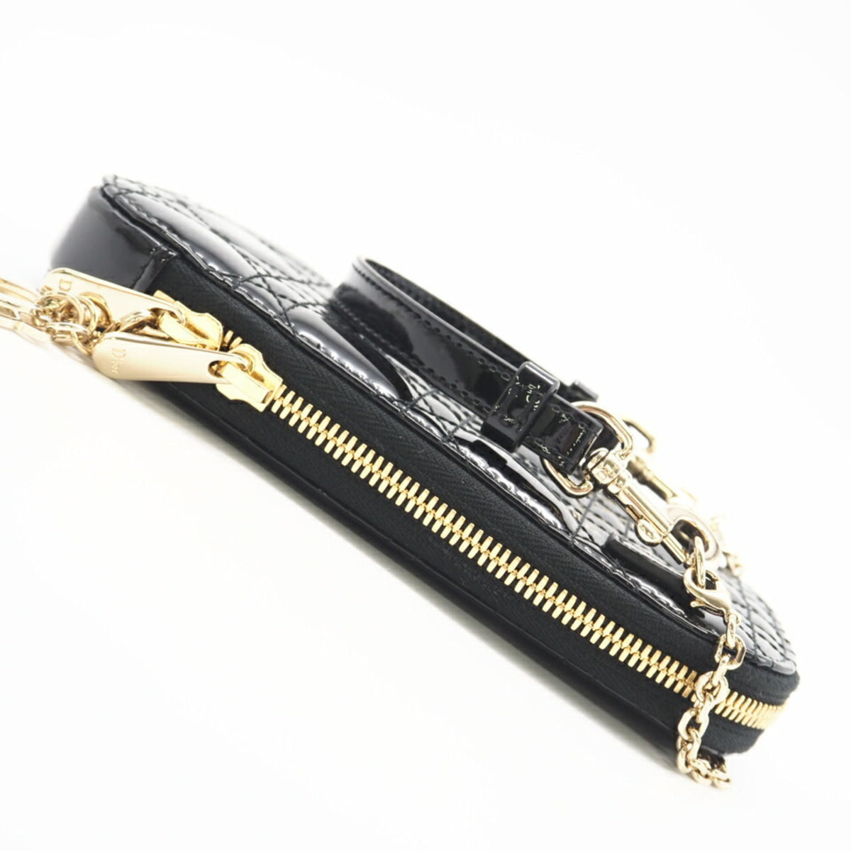 Christian Dior Lady Dior Black Leather Shoulder Bag (Pre-Owned)