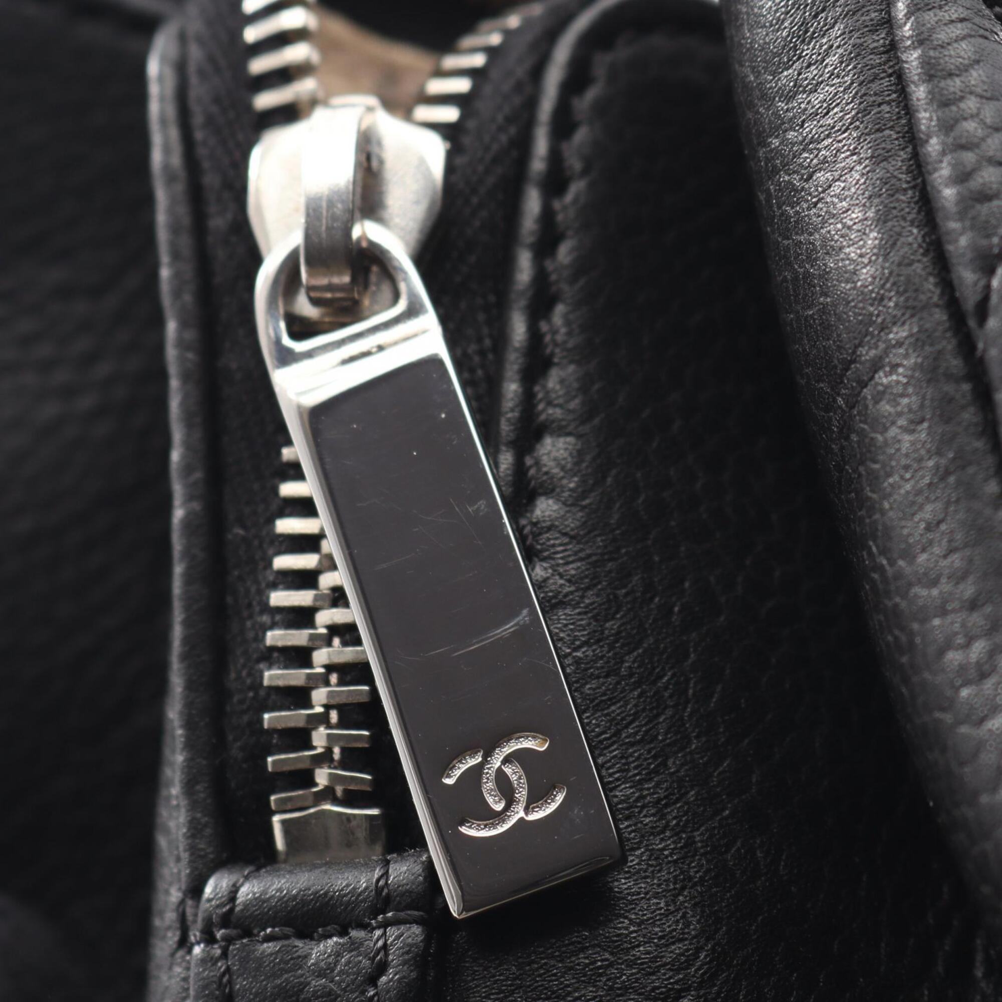 Chanel Black Grained Calfskin Handbag Tote Bag (Pre-Owned)