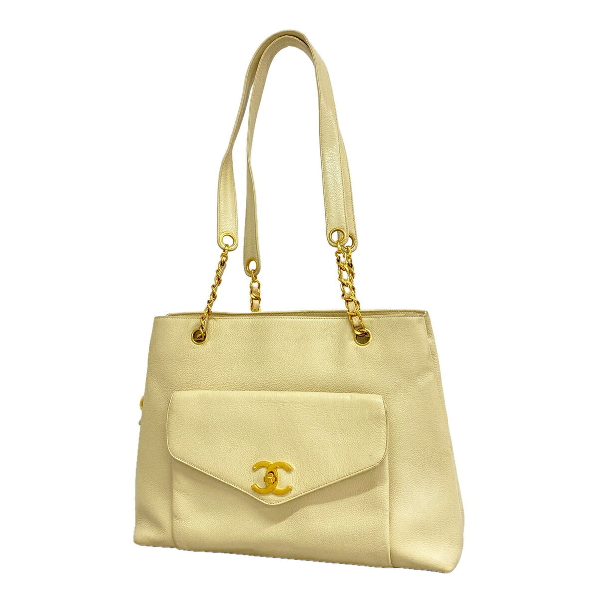 Chanel Ivory Grained Calfskin Tote Bag (Pre-Owned)