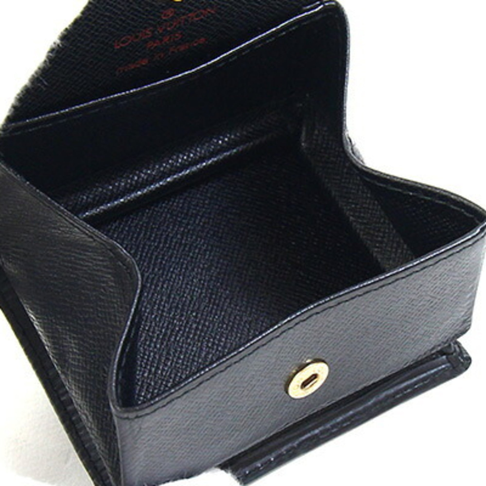 Louis Vuitton Black Noir Leather Coin Purse/Coin Case (Pre-Owned)