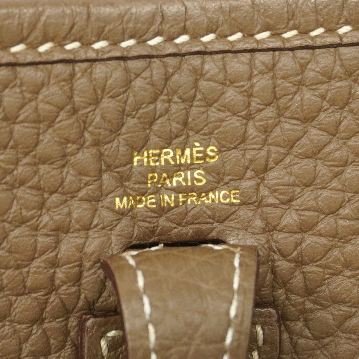 Hermes Etoupe Gray Taurillon Clemence Leather Shoulder Bag (Pre-Owned)
