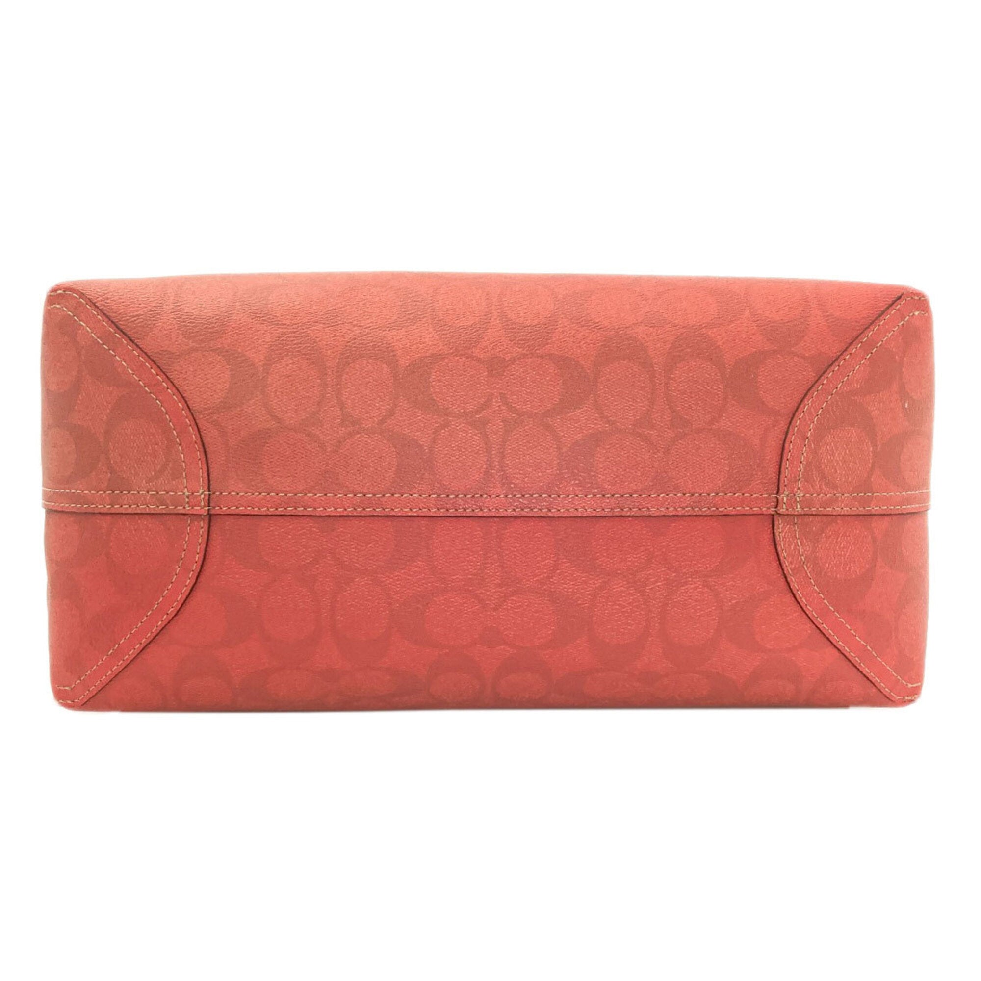 Coach Beige Pink Pvc Pouch Tote Bag (Pre-Owned)
