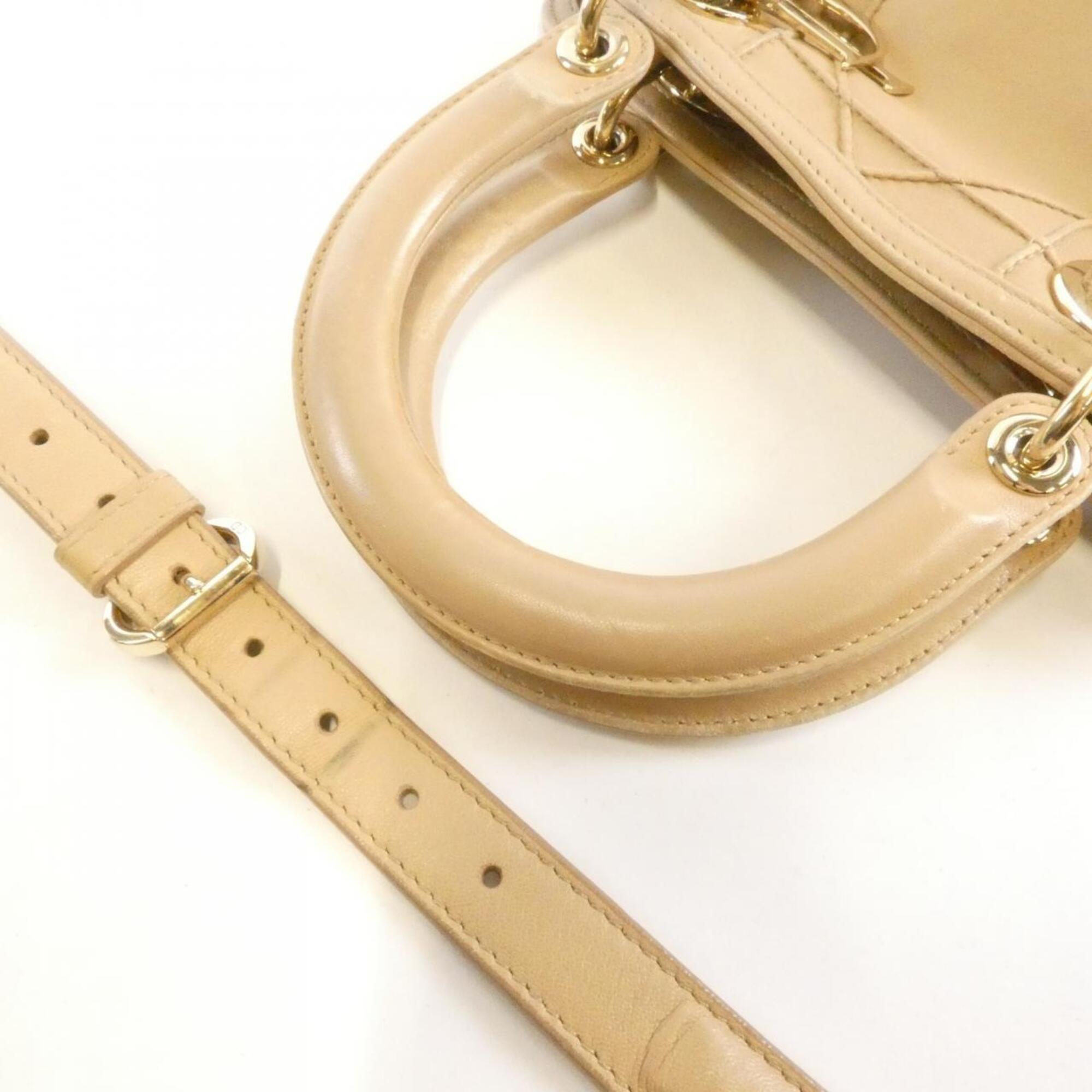 Christian Dior Beige Leather Handbag (Pre-Owned)