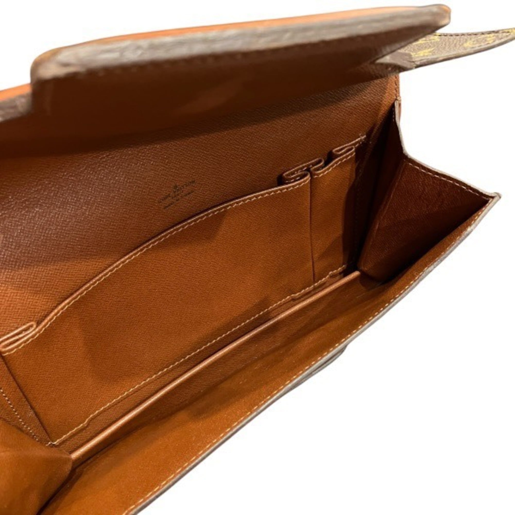 Louis Vuitton Brown Monogram Clutch Bag Handbag (Pre-Owned)