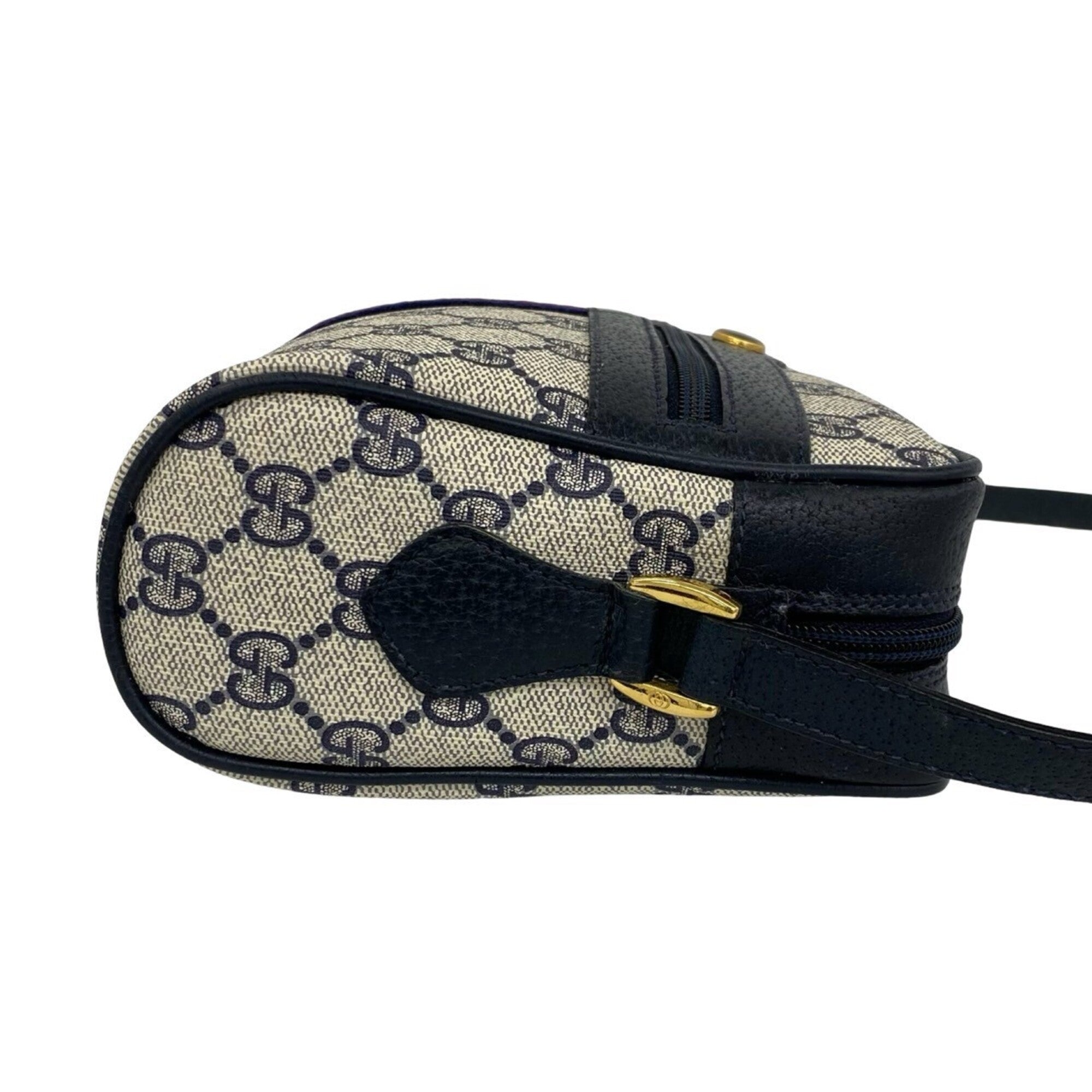 Gucci Navy Red Color Leather Pvc Shoulder Bag (Pre-Owned)