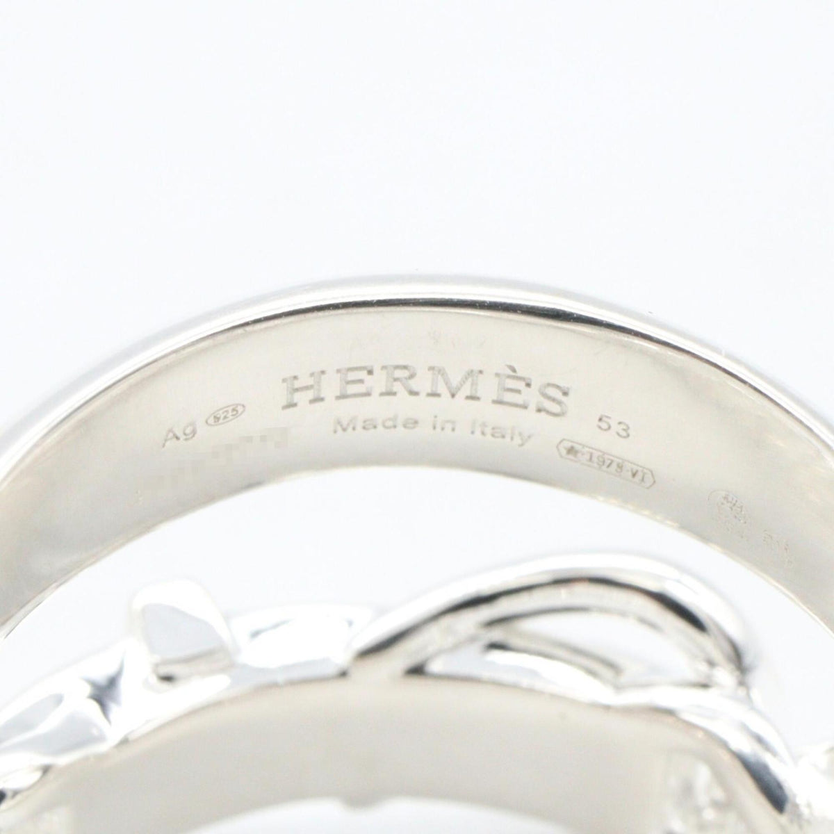 Hermes Silver Silver 925 Band Ring (Pre-Owned)