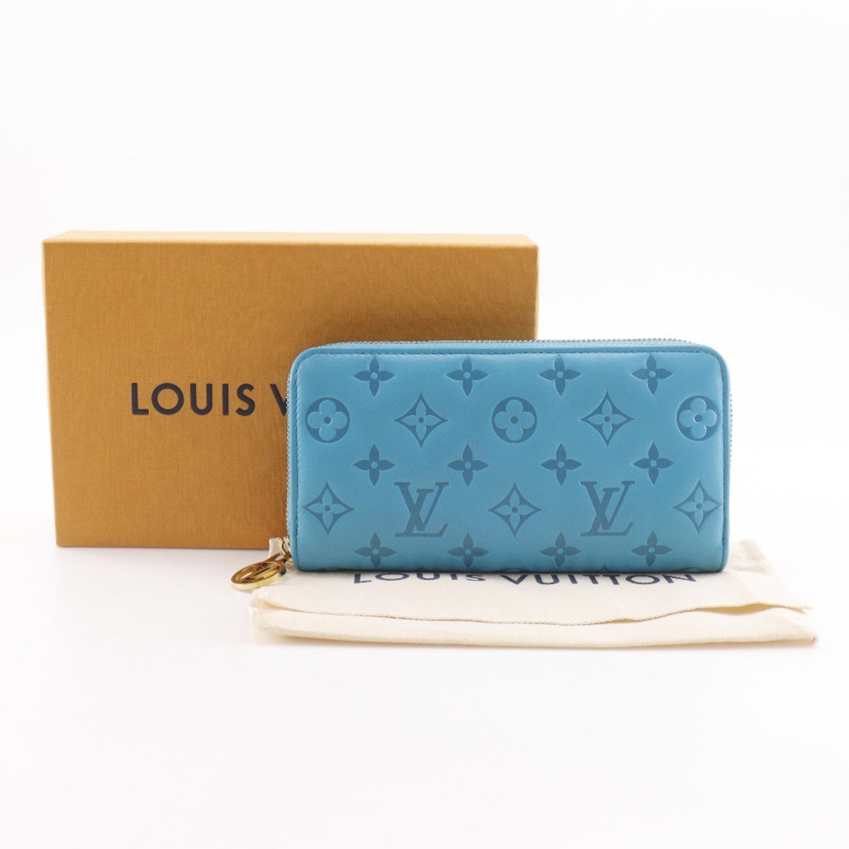 Louis Vuitton Blue Turquoise Leather Long Wallet (Bi-Fold) (Pre-Owned)