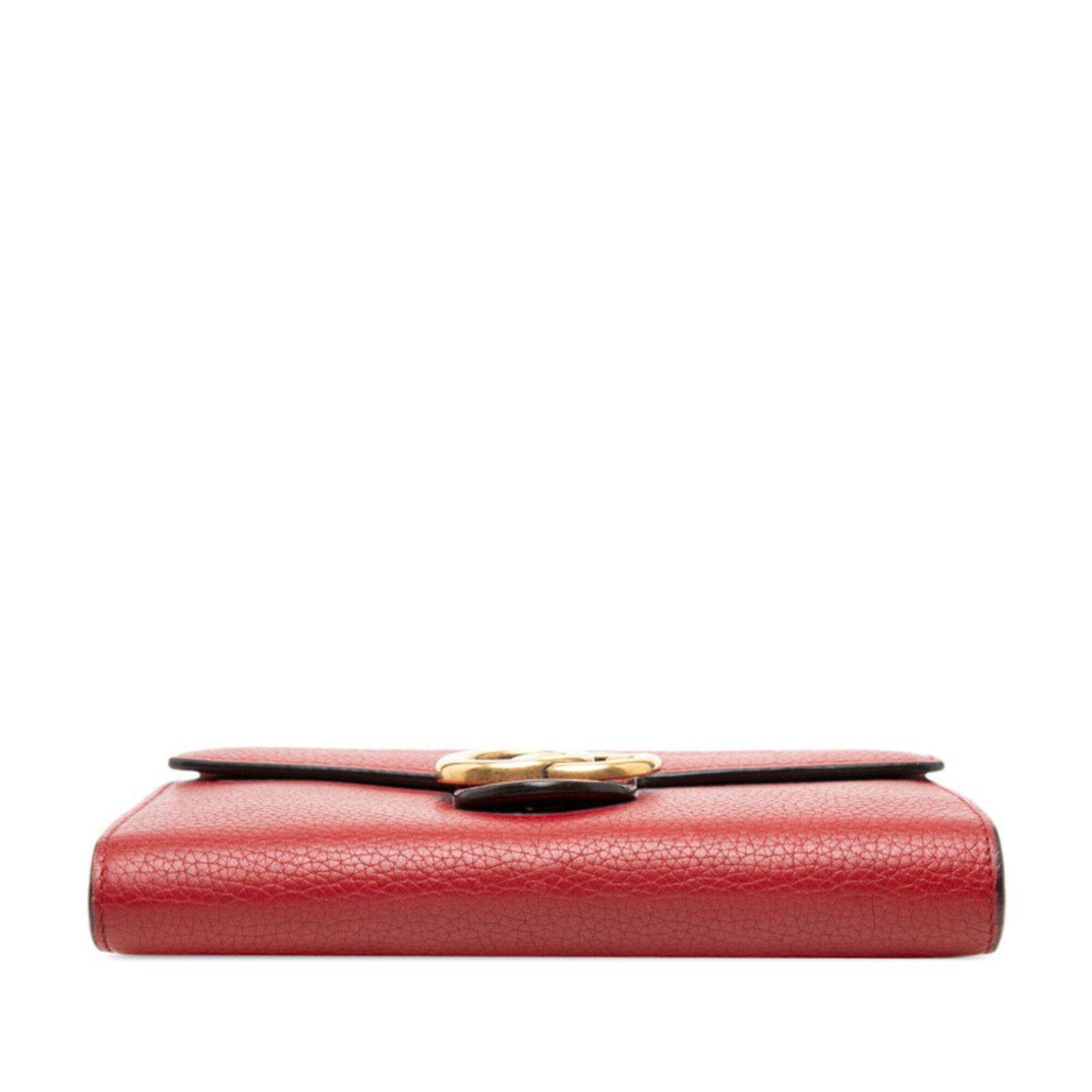 Gucci Red Color Leather Shoulder Bag (Pre-Owned)