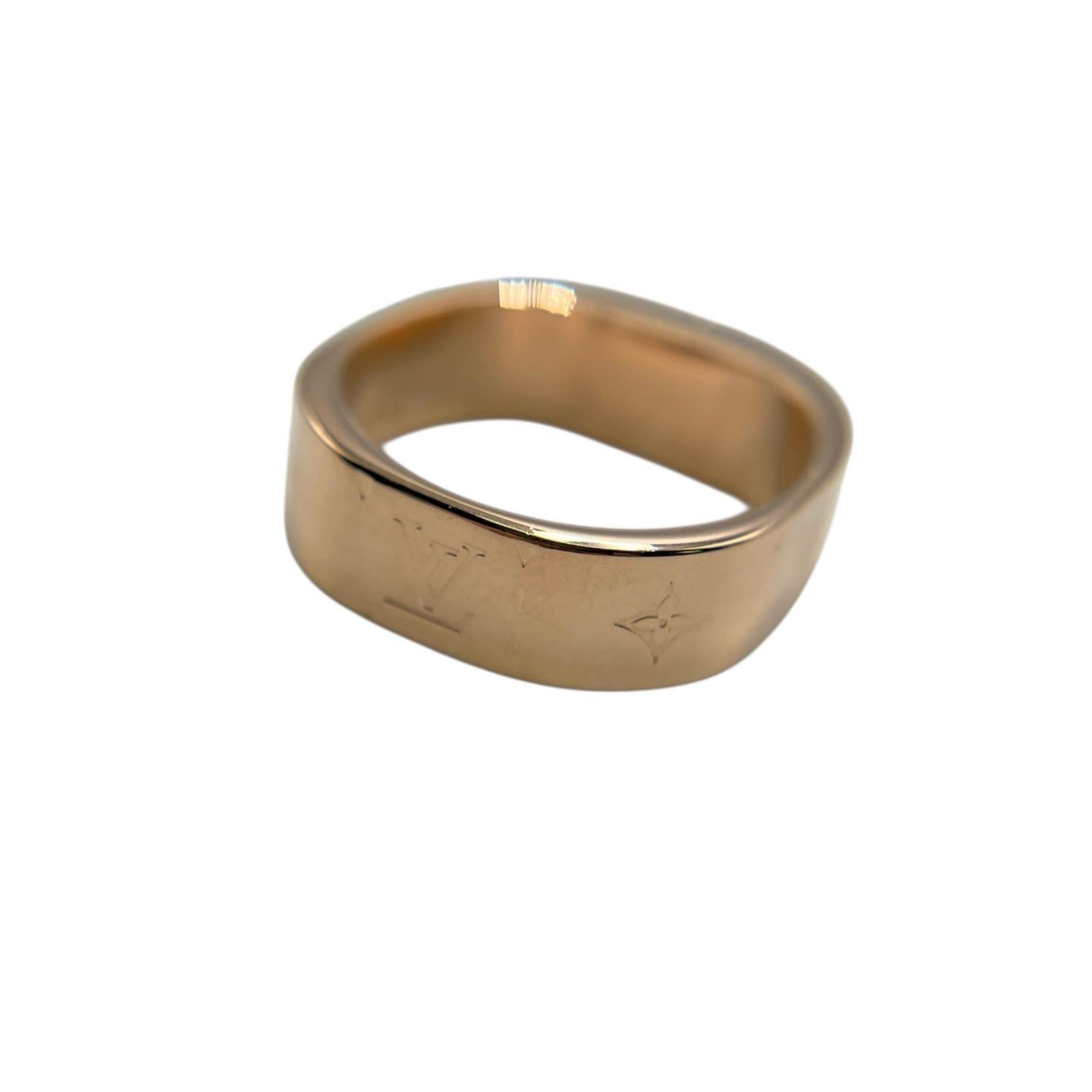 Louis Vuitton Pink Gold Metal Band Ring (Pre-Owned)