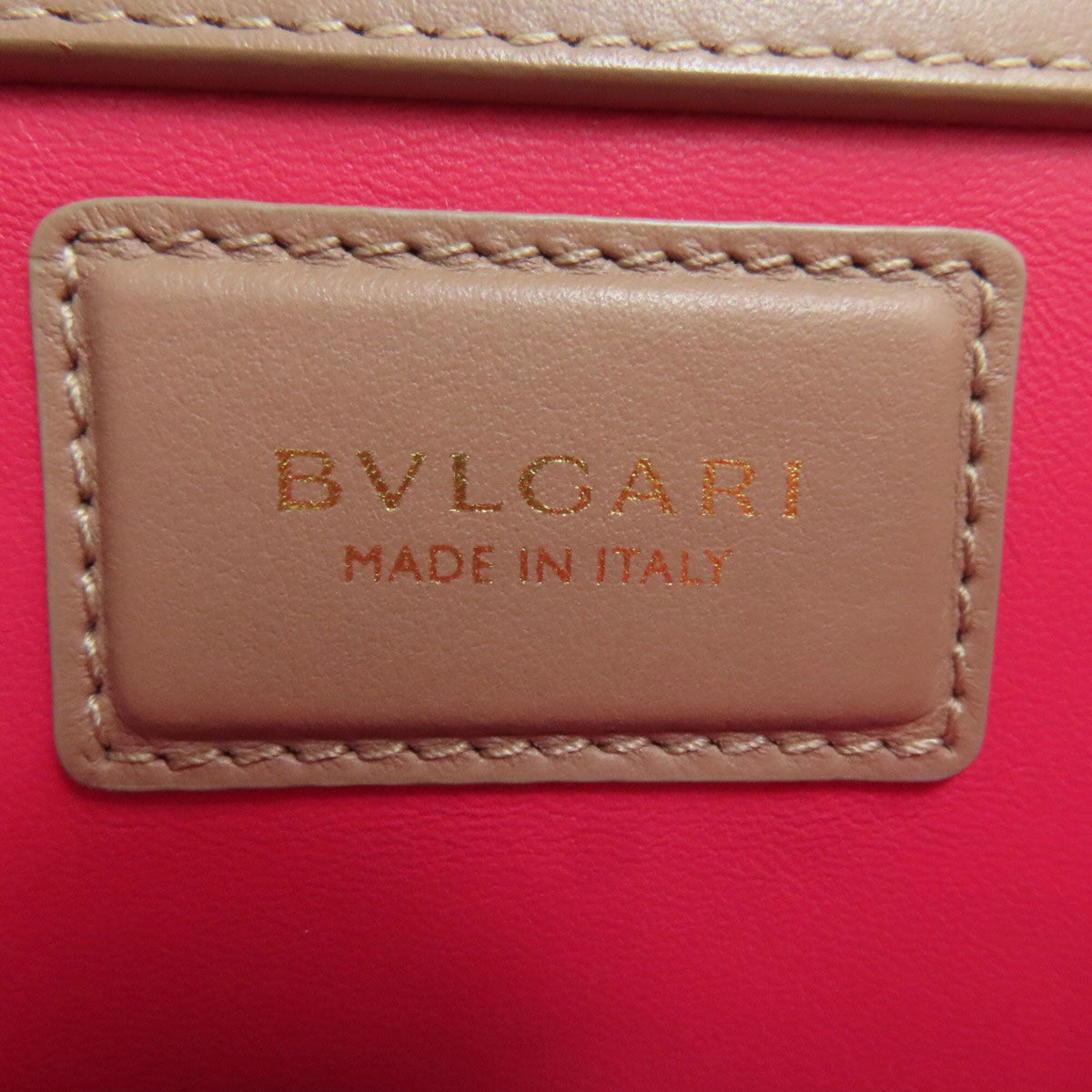 Bvlgari Pink Beige Leather Handbag (Pre-Owned)