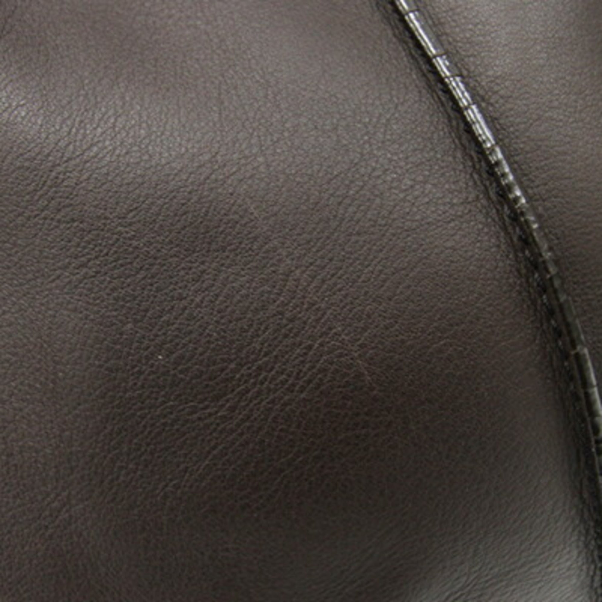 Tod's Dark Brown Leather Handbag Tote Bag (Pre-Owned)