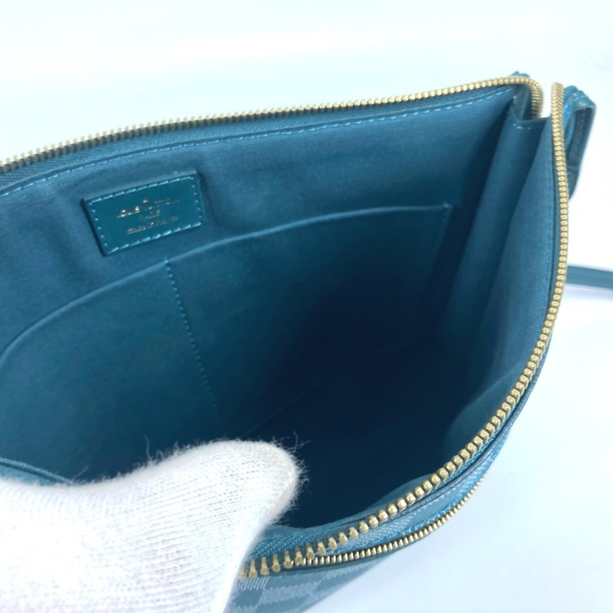 Louis Vuitton Cyan Green Pvc Leather Clutch Bag Shoulder Bag (Pre-Owned)