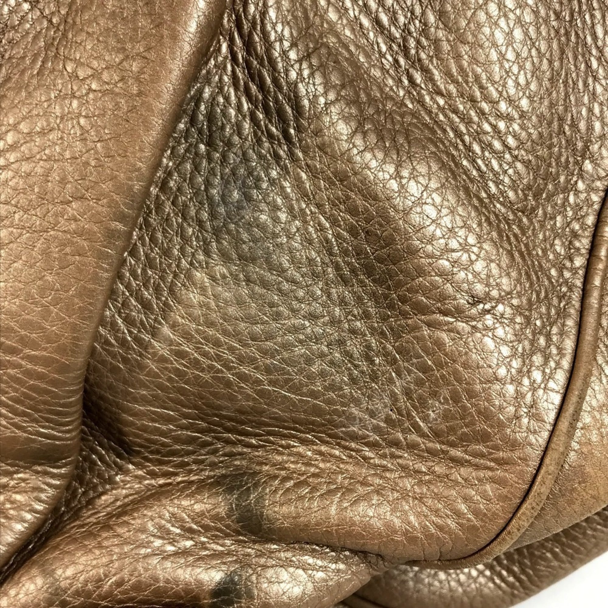 Gucci Beige Pink Metallic Pink Leather Shoulder Bag Tote Bag (Pre-Owned)
