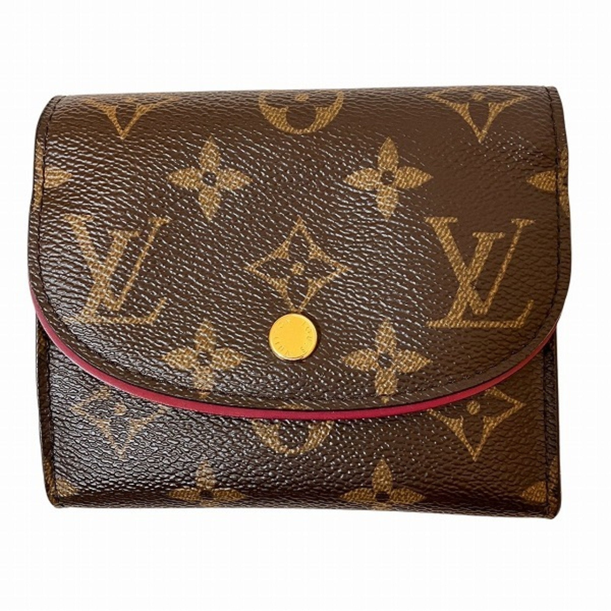 Louis Vuitton Monogram Brown Fuchsia Monogram Monogram Wallet (Tri-Fold) (Pre-Owned)