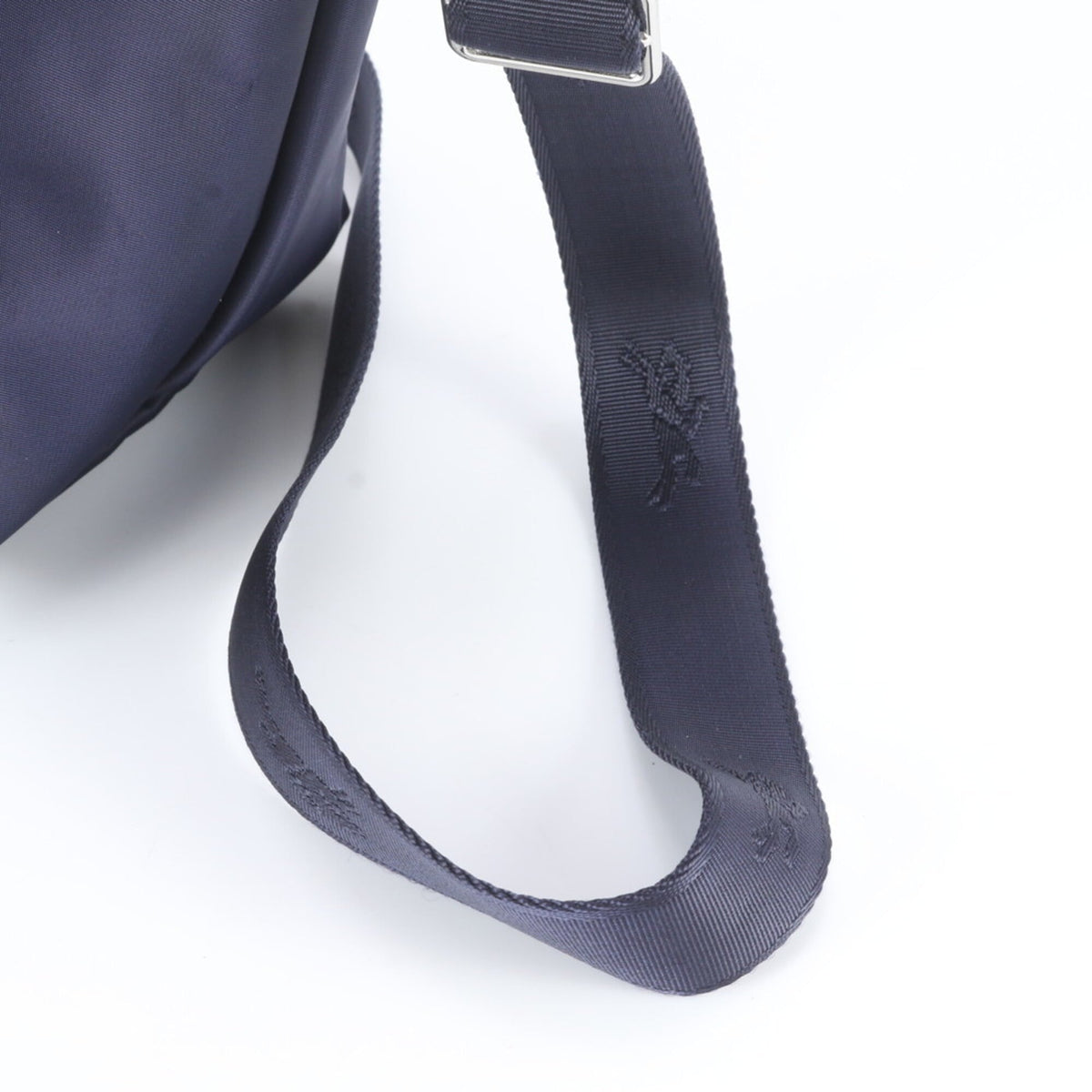 Longchamp Navy Leather Nylon Handbag Shoulder Bag Tote Bag (Pre-Owned)