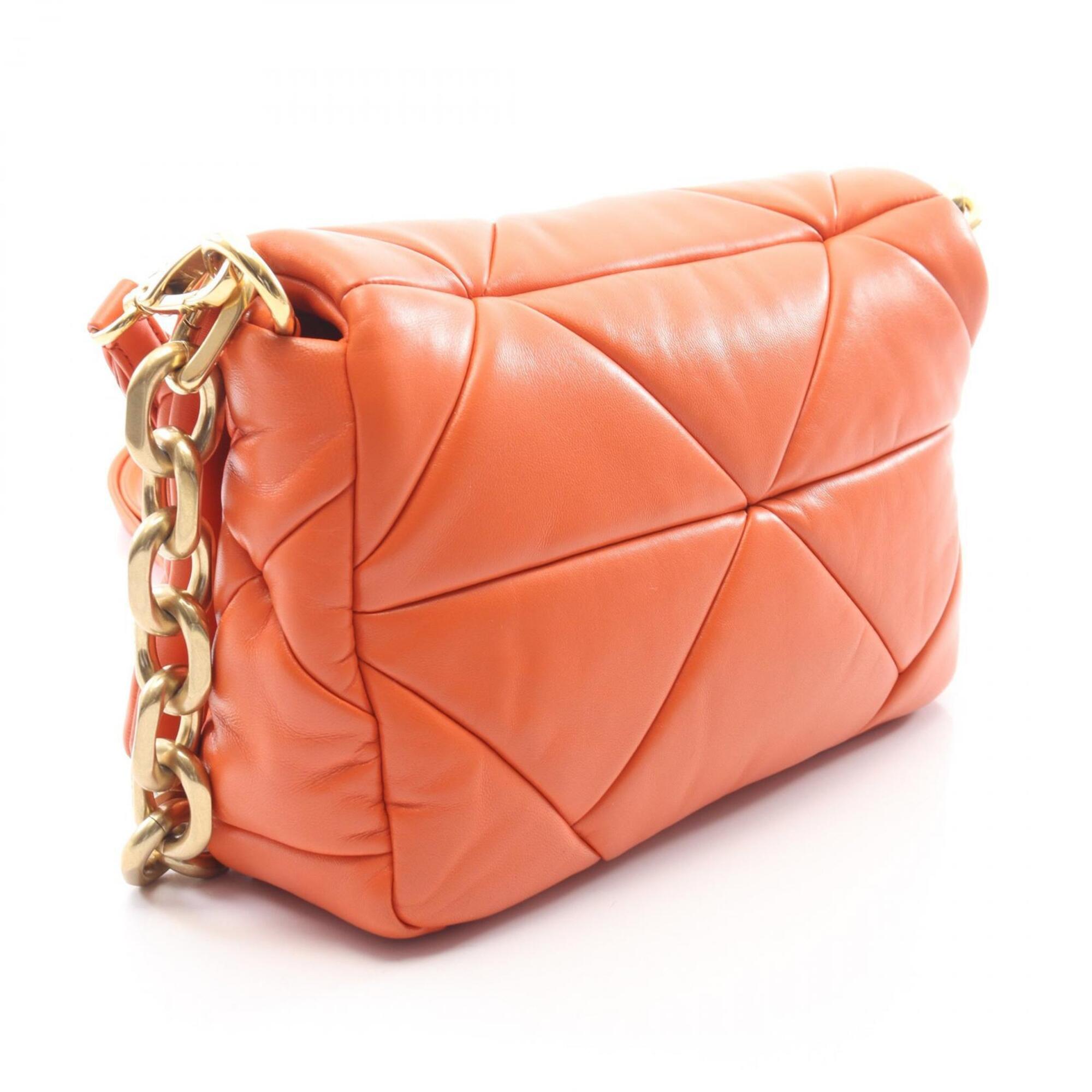 Prada Orange Leather Handbag Shoulder Bag (Pre-Owned)