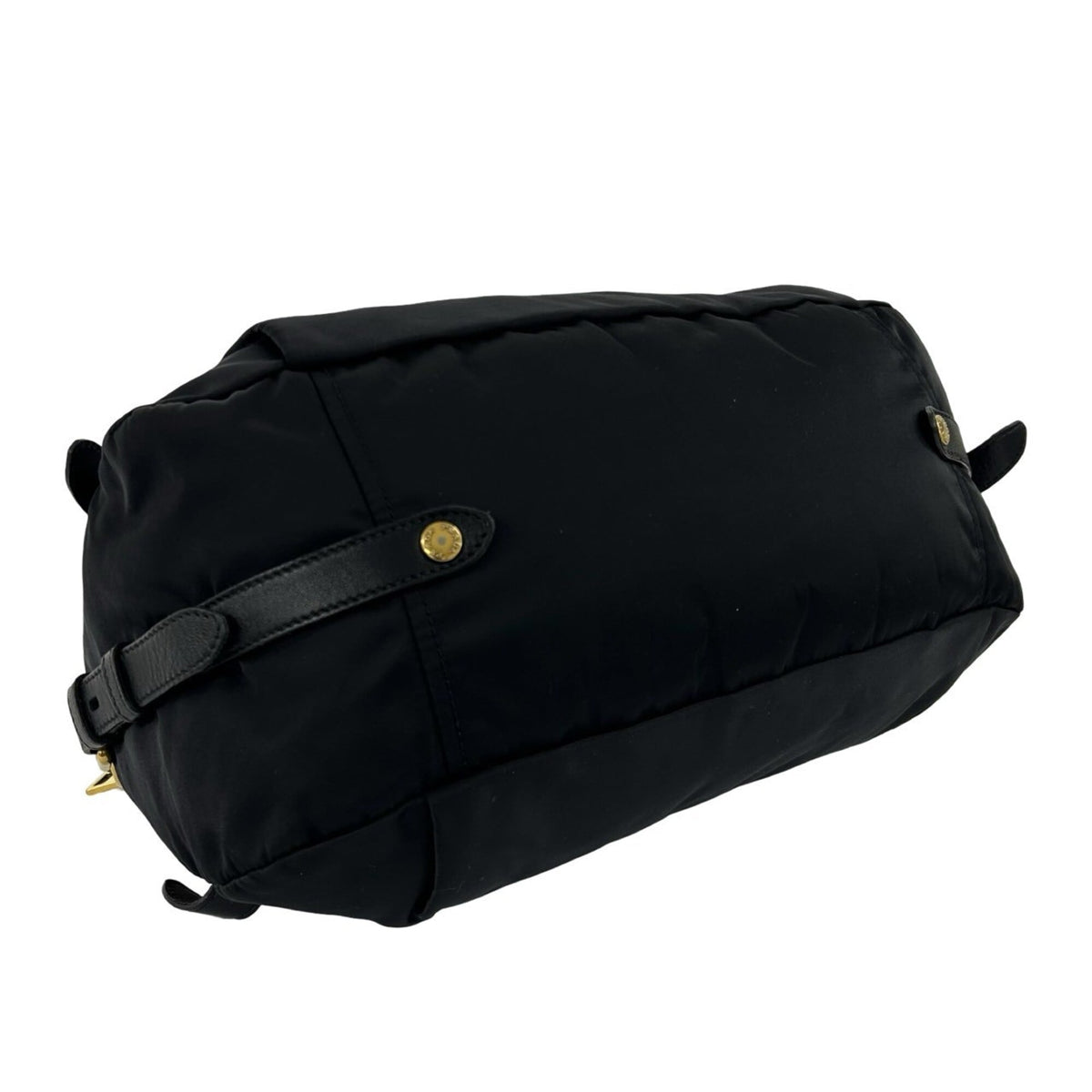 Prada Black Nylon Leather Shoulder Bag Tote Bag (Pre-Owned)