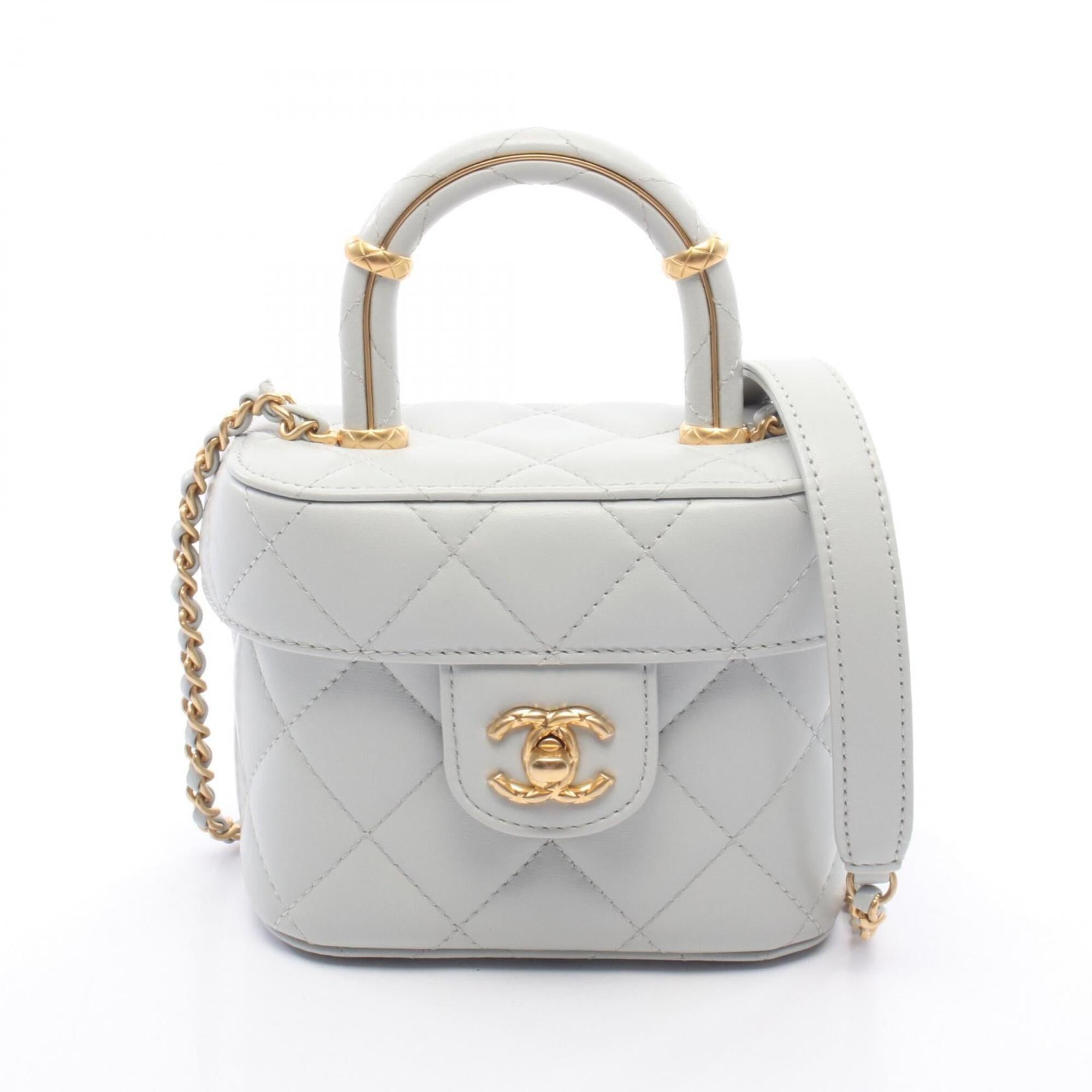 Chanel Blue Leather Handbag Shoulder Bag (Pre-Owned)