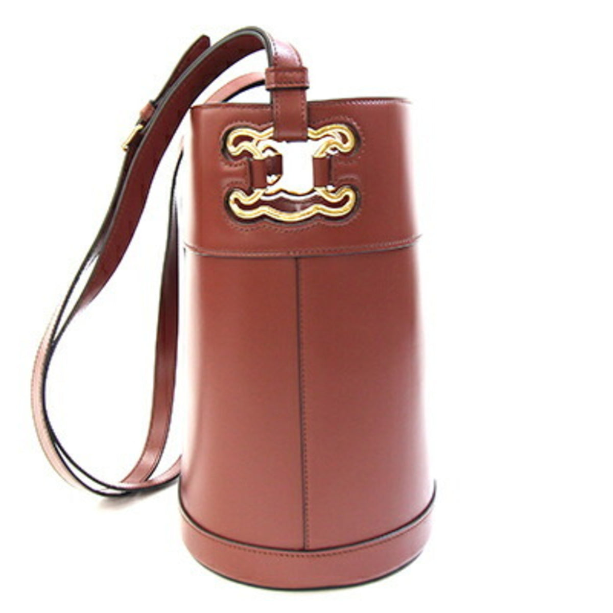 Celine Red Brown Leather Shoulder Bag (Pre-Owned)