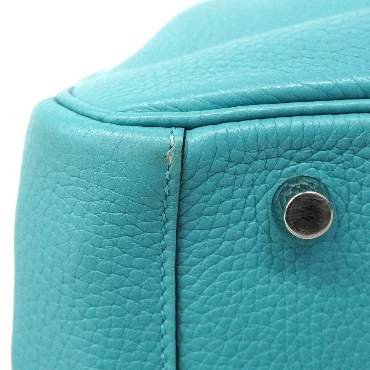 Hermes Blue Taurillon Clemence Leather Handbag (Pre-Owned)