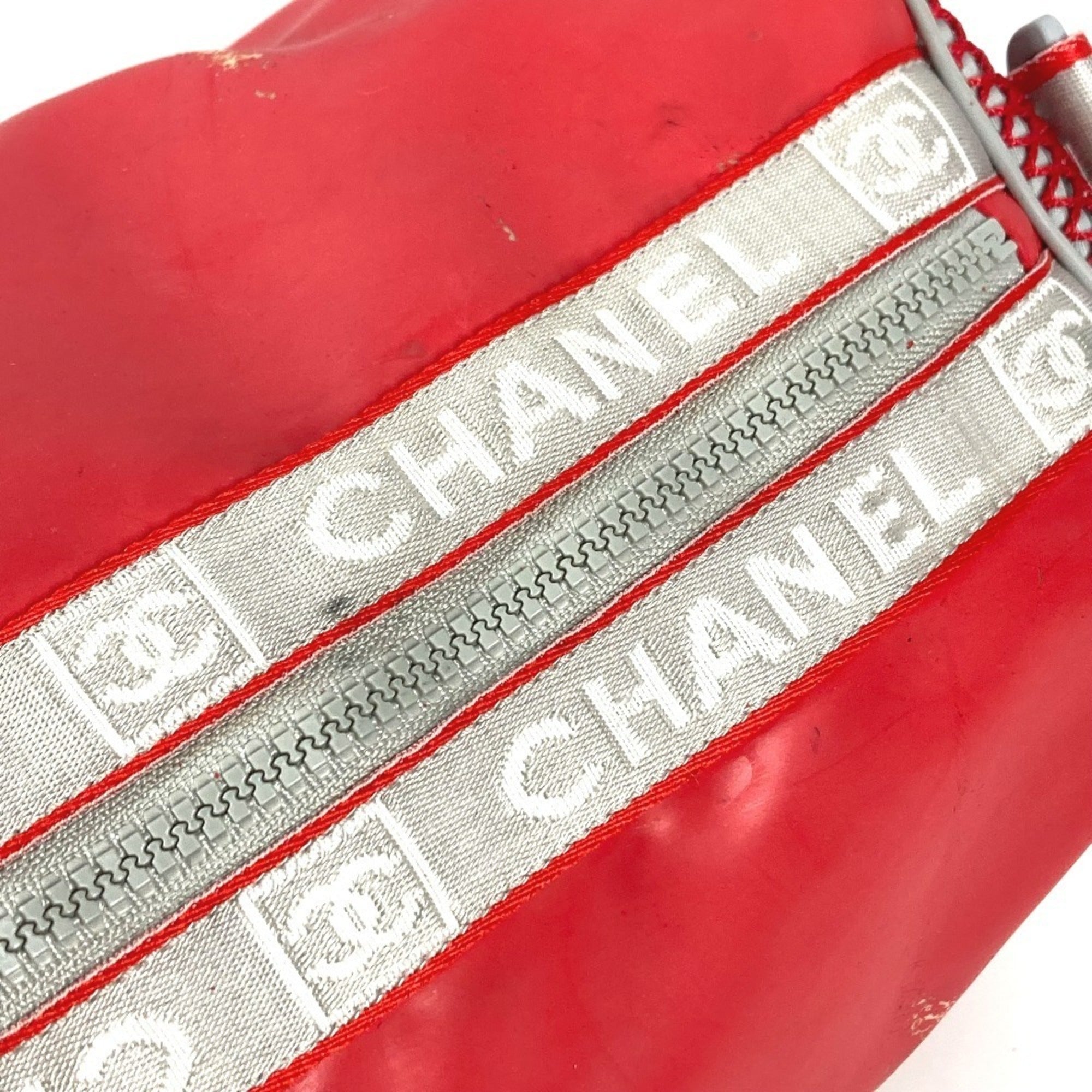 Chanel Red Color White Rubber Shoulder Bag (Pre-Owned)