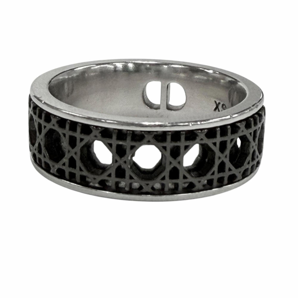 Dior Homme Silver Black Silver 925 Band Ring (Pre-Owned)