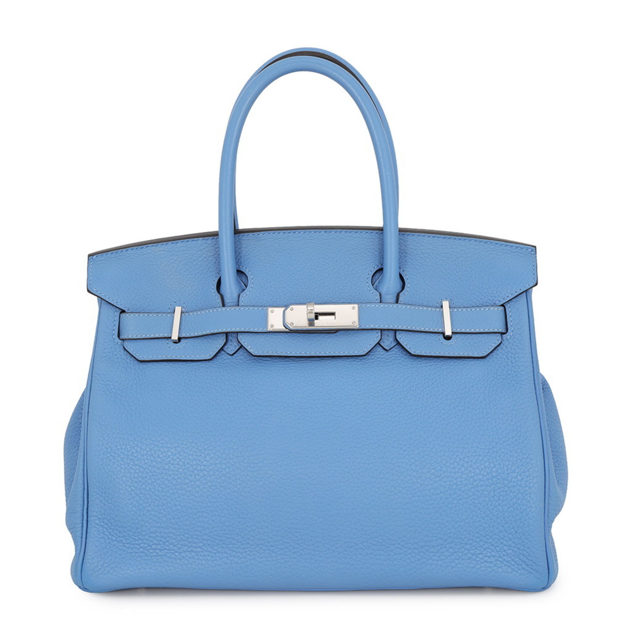 Hermes Birkin Blue Paradise Taurillon Clemence Leather Handbag (Pre-Owned)