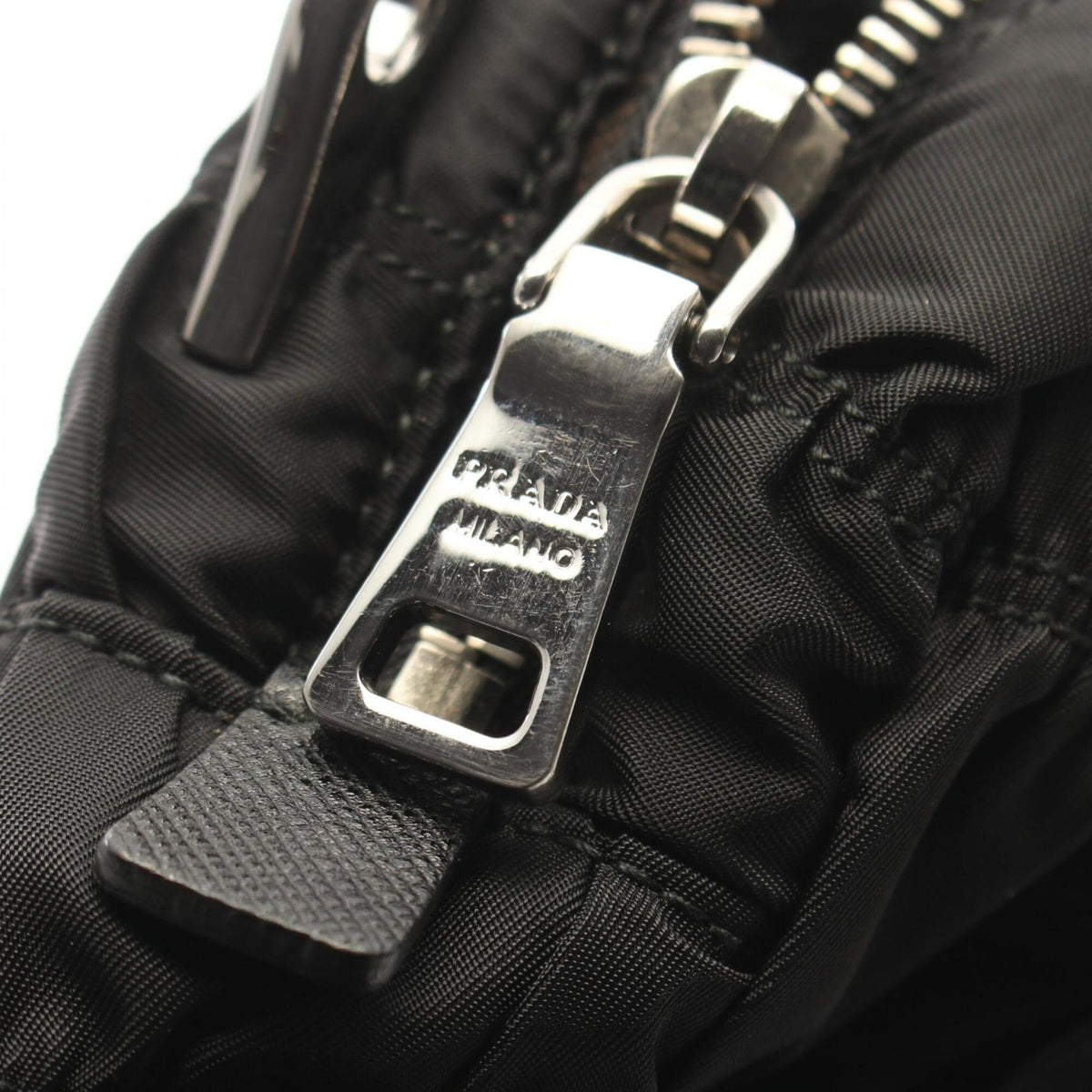 Prada Black Nylon Leather Handbag (Pre-Owned)