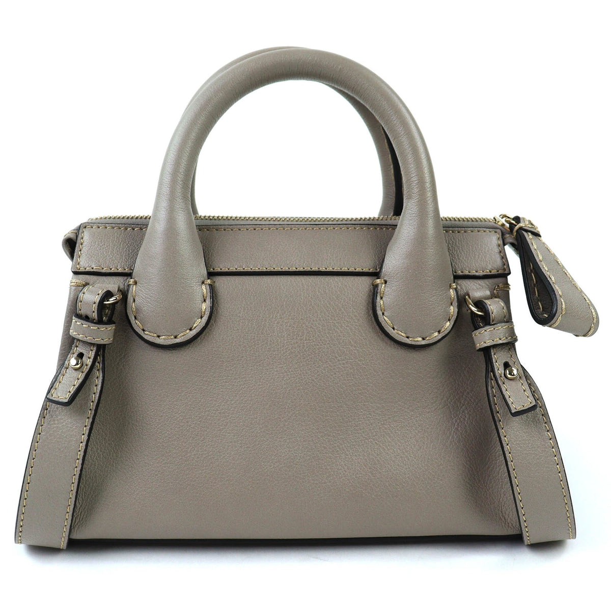 Chloé Gray Leather Handbag Shoulder Bag (Pre-Owned)