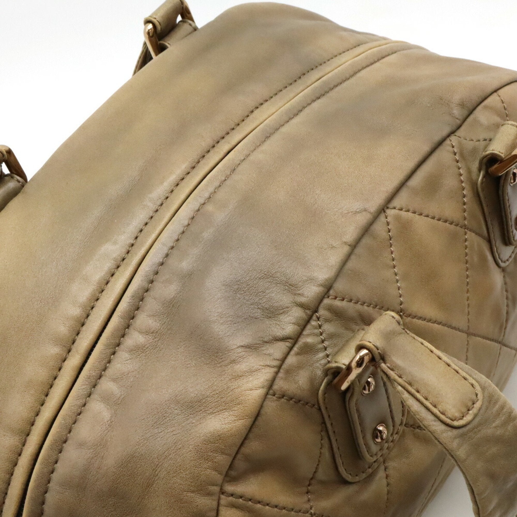 Chanel Brown Leather Boston Bag Tote Bag (Pre-Owned)
