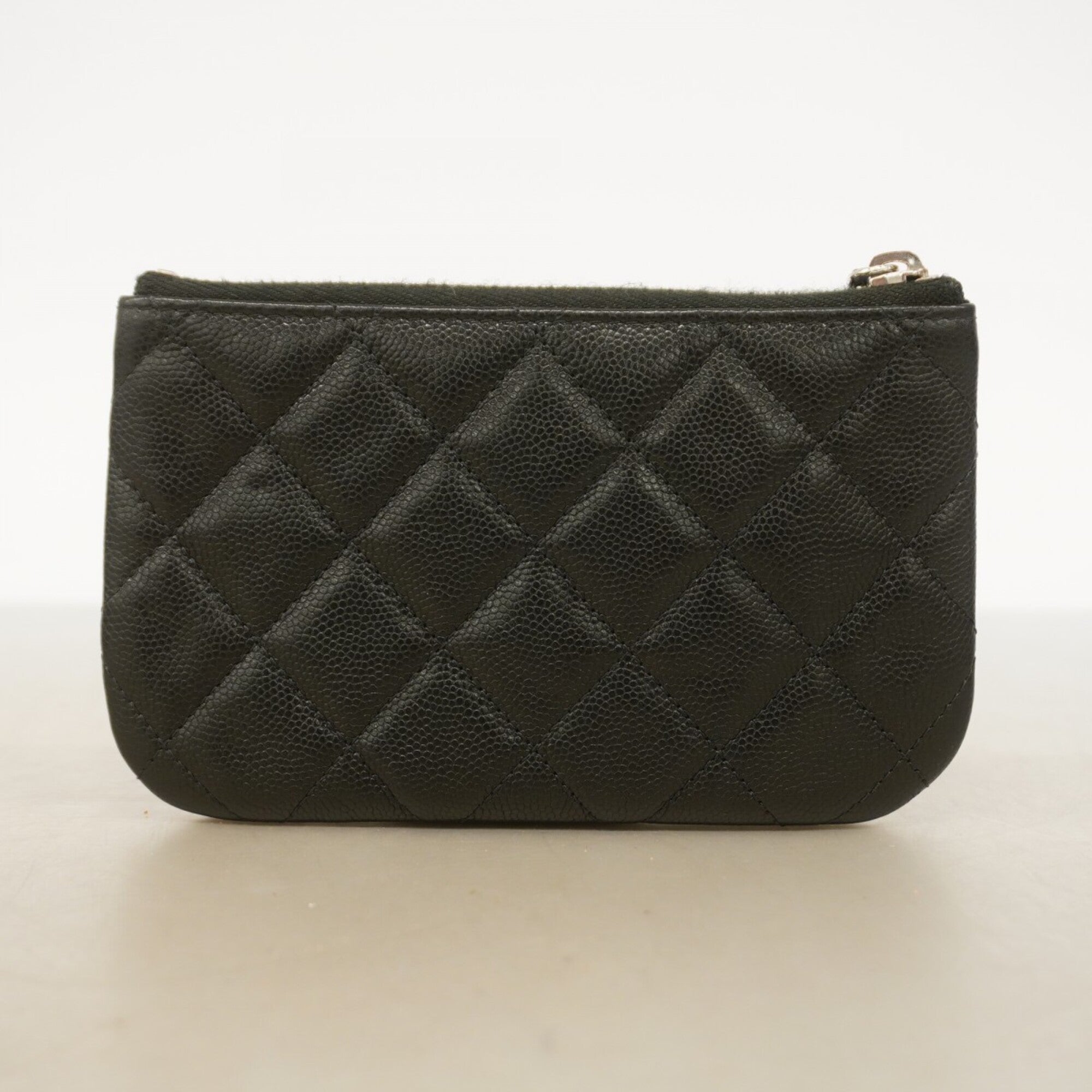 Chanel Black Grained Calfskin Coin Purse/Coin Case (Pre-Owned)
