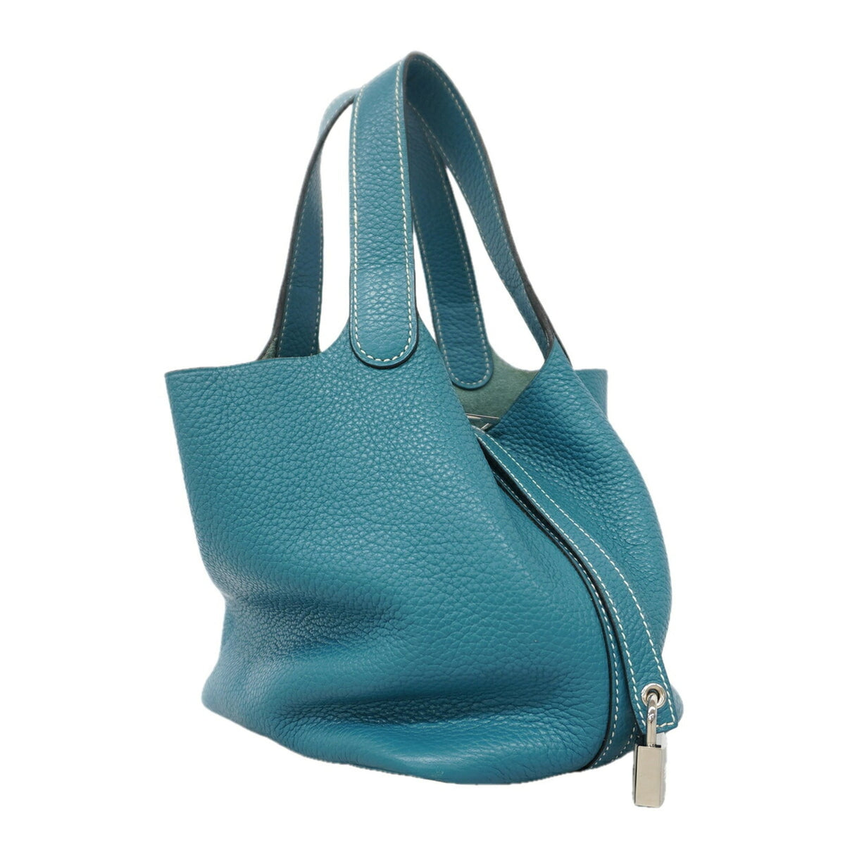 Hermes Blue Jean Taurillon Clemence Leather Handbag (Pre-Owned)