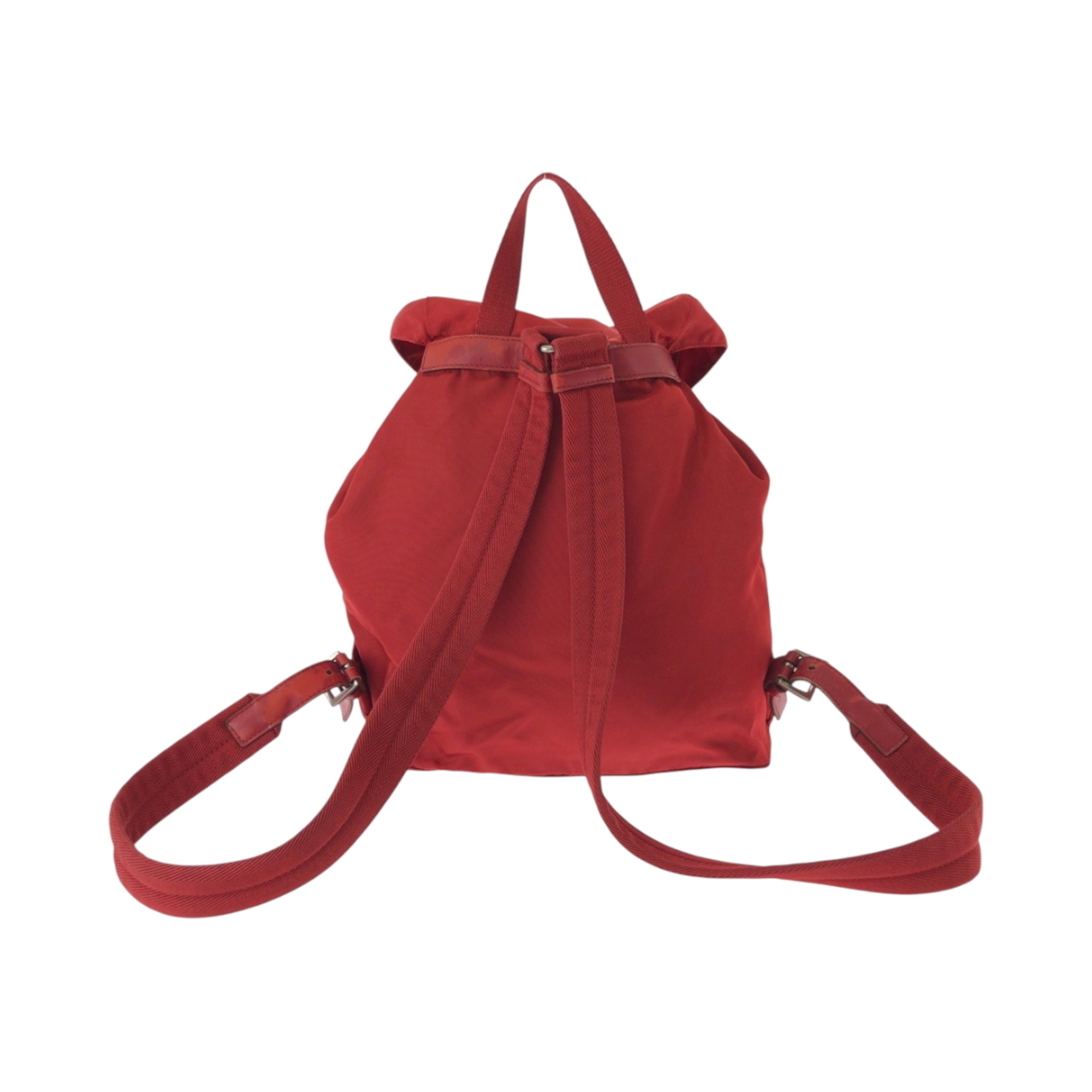 Prada Red Color Nylon Backpack (Pre-Owned)