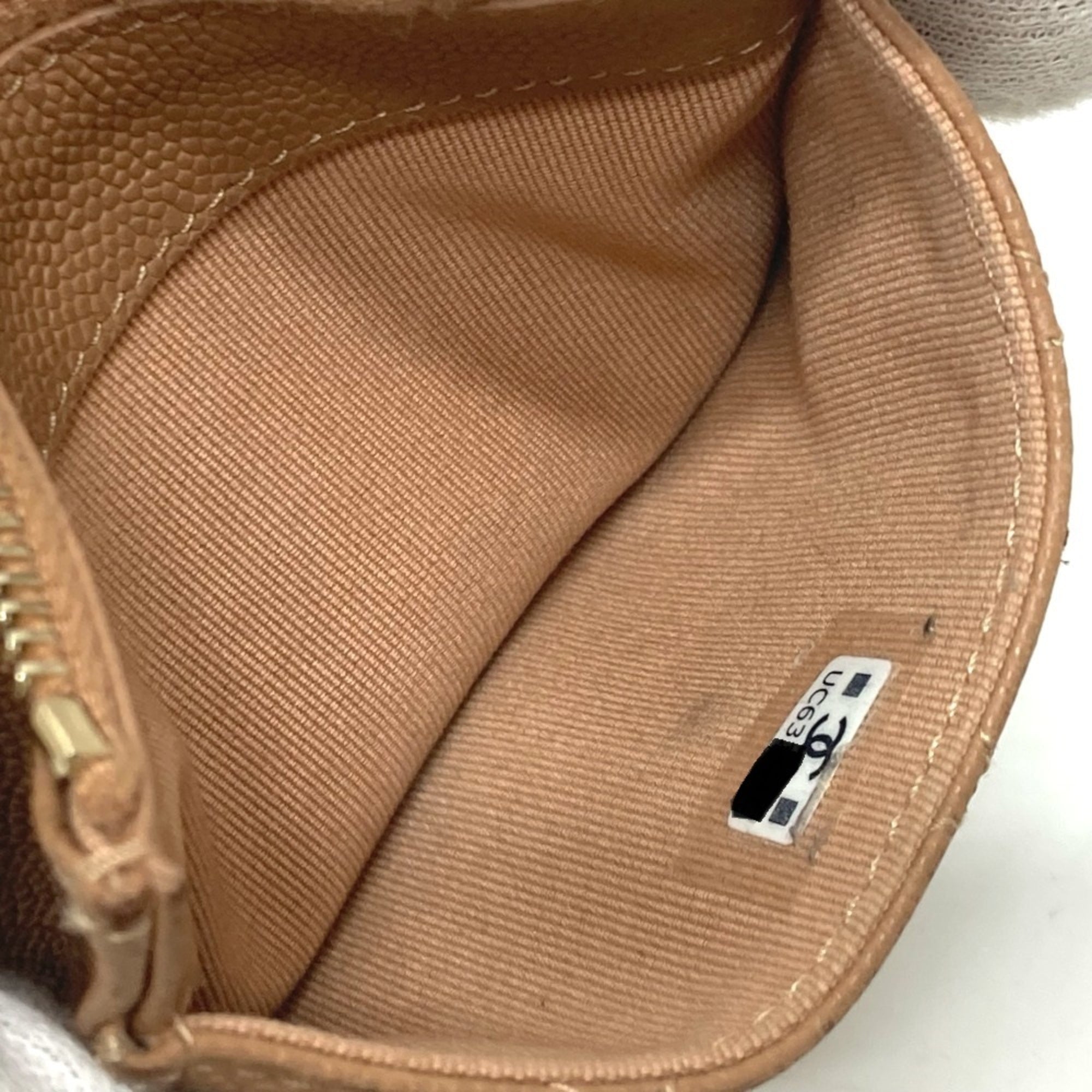Chanel Beige Grained Calfskin Wallet (Bi-Fold) (Pre-Owned)