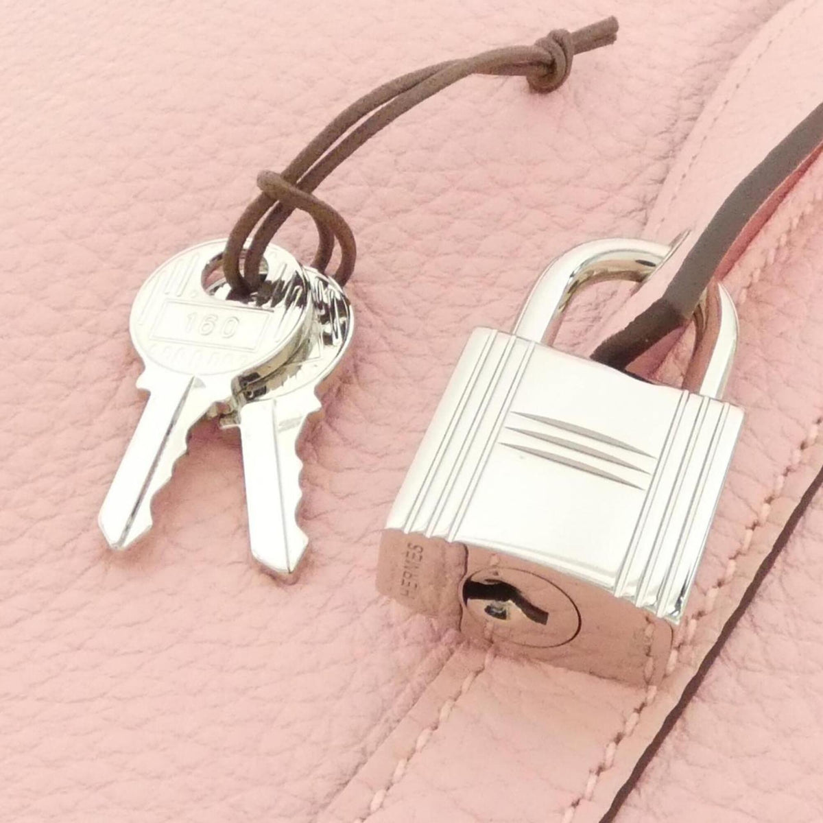 Hermes Rose Sakura Taurillon Clemence Leather Handbag (Pre-Owned)