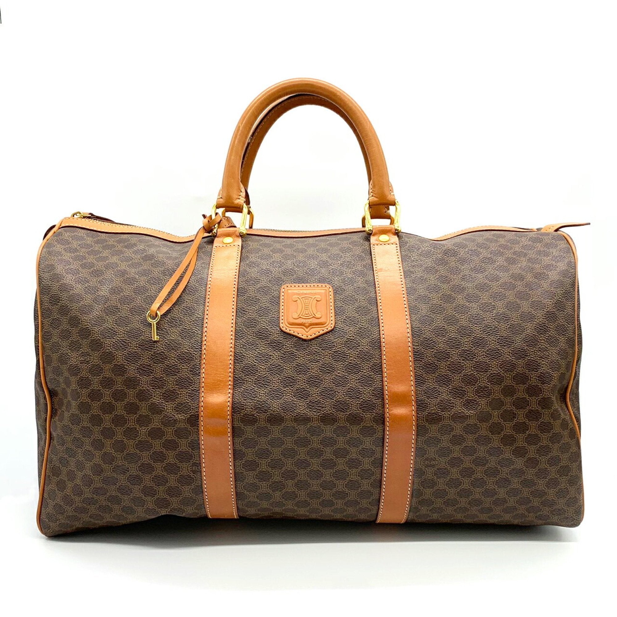 Celine Brown Pvc Leather Boston Bag (Pre-Owned)