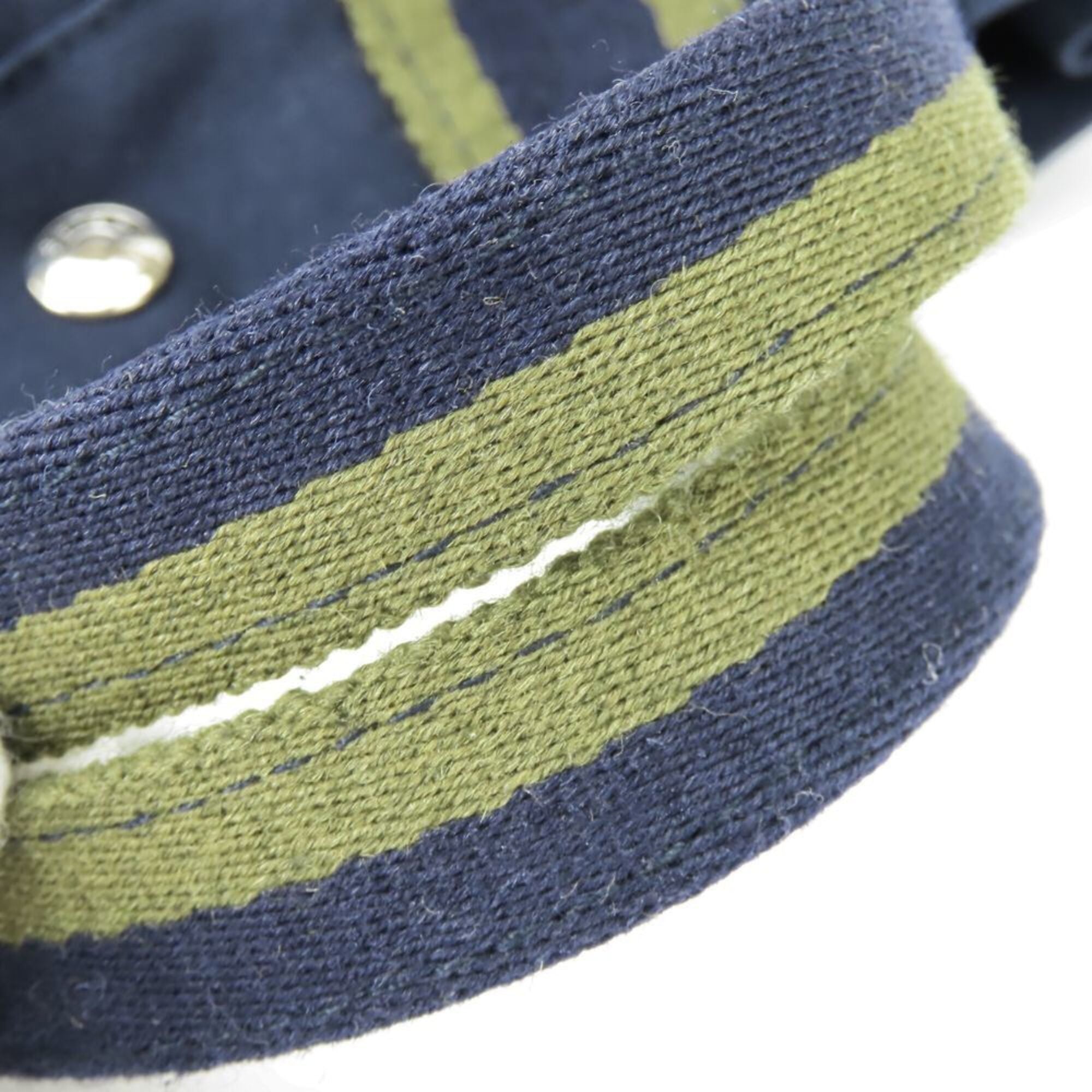 Hermes Navy Olive Canvas Tote Bag (Pre-Owned)