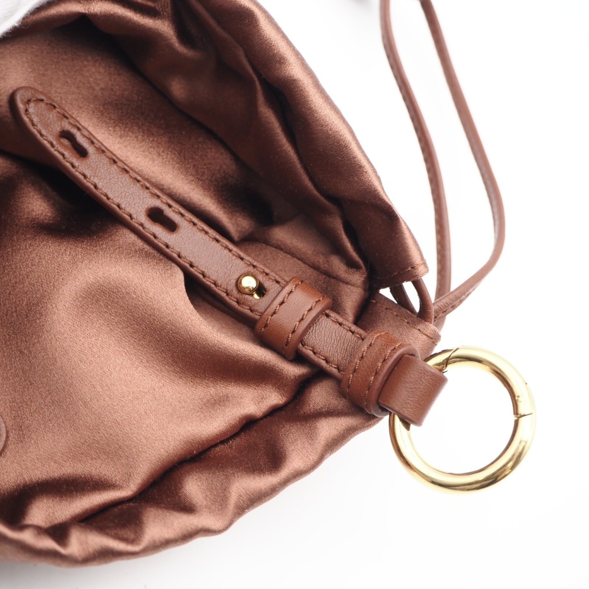 Miu Miu Brown Satin Pouch (Pre-Owned)