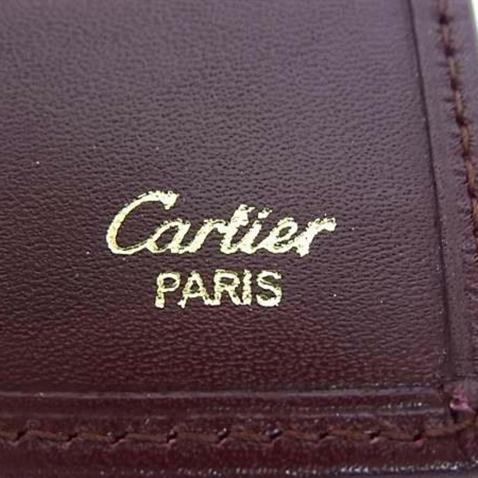 Cartier Bordeaux Leather Long Wallet (Bi-Fold) (Pre-Owned)