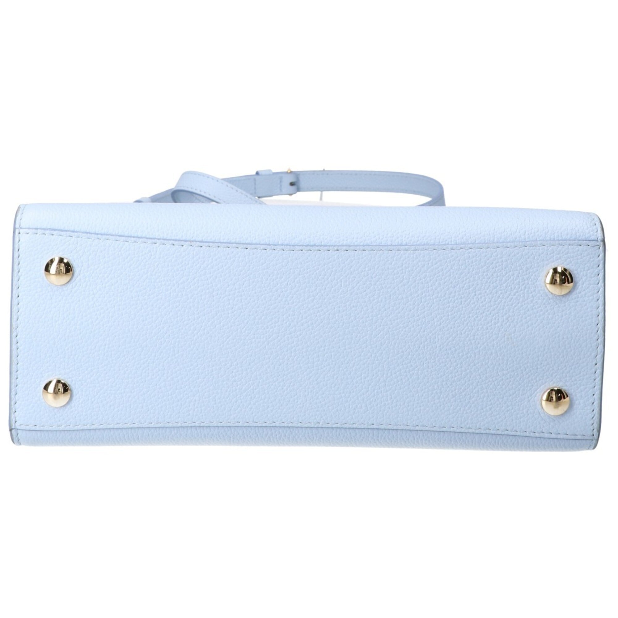 Burberry Sky Blue Leather Shoulder Bag (Pre-Owned)