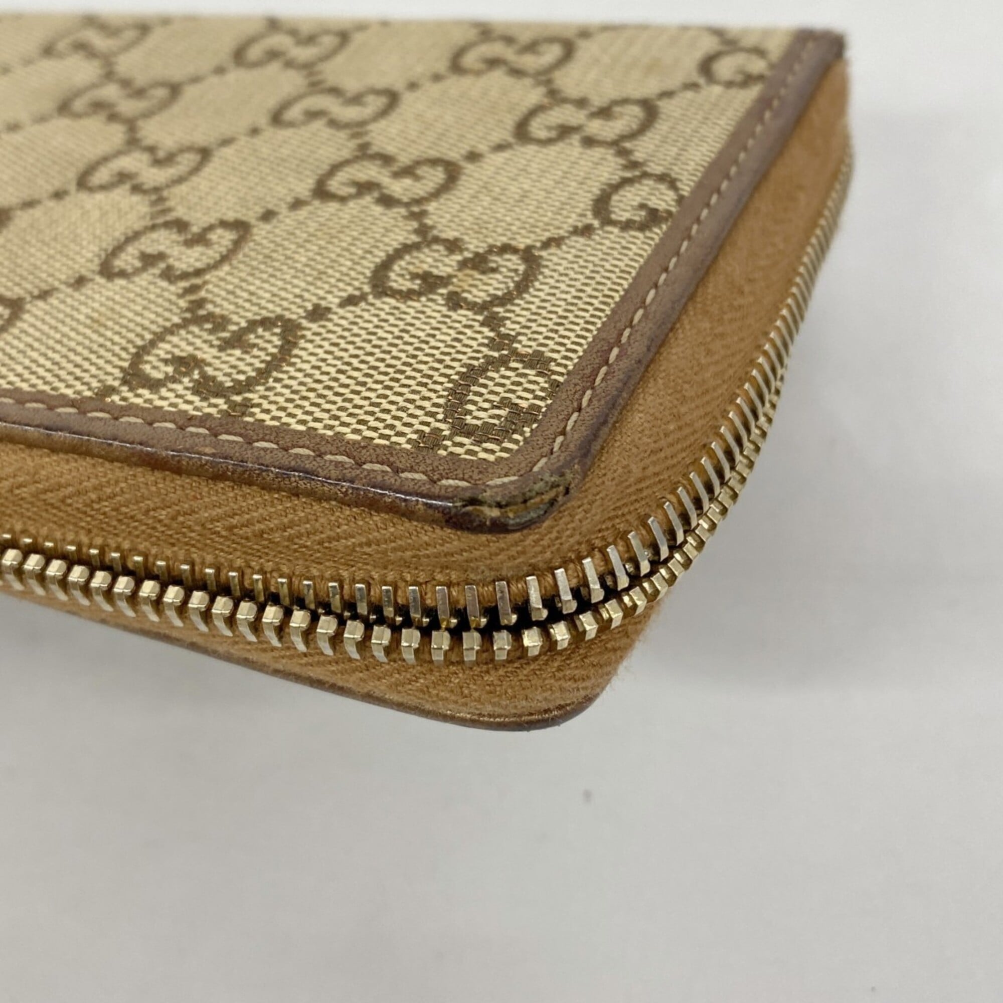 Gucci Brown Canvas Long Wallet (Bi-Fold) (Pre-Owned)
