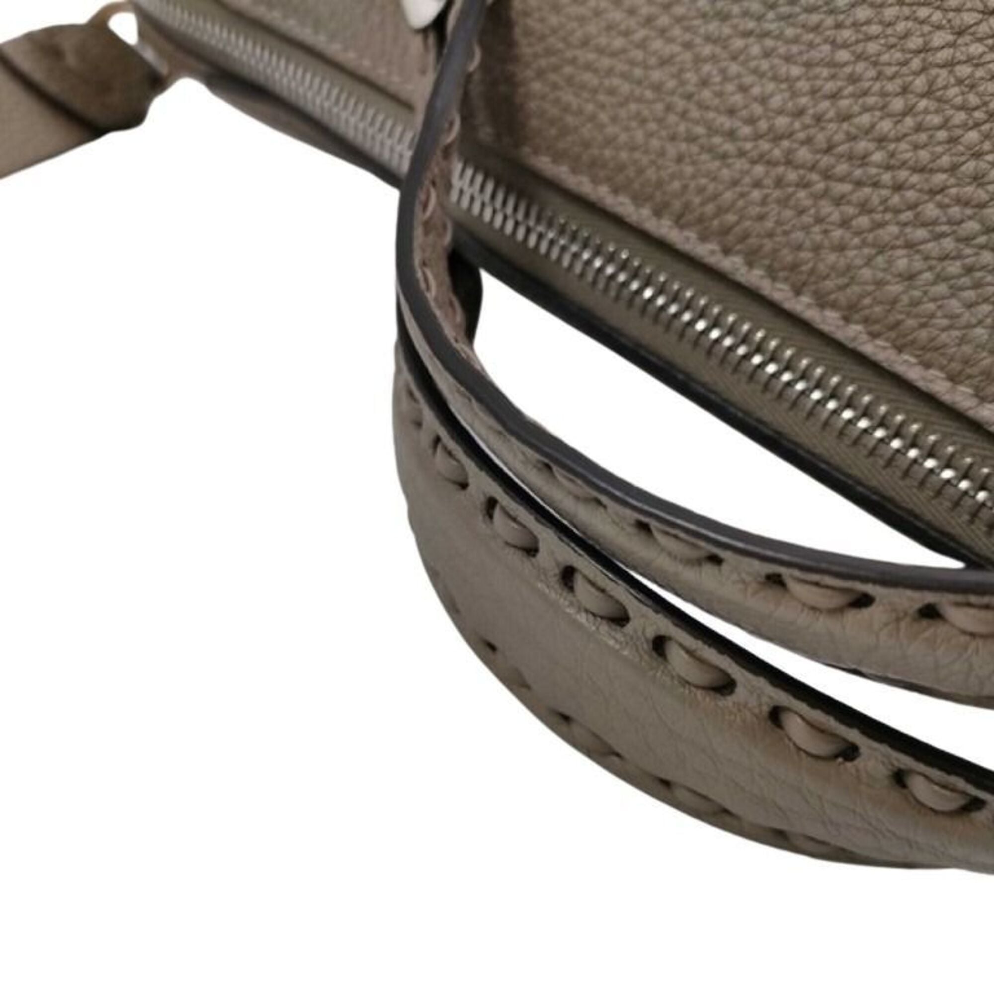 Fendi By The Way Grayish Leather Handbag Shoulder Bag (Pre-Owned)