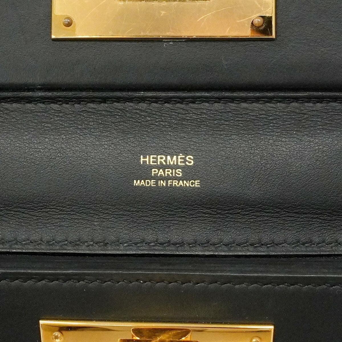 Hermes Black Swift Leather Handbag (Pre-Owned)