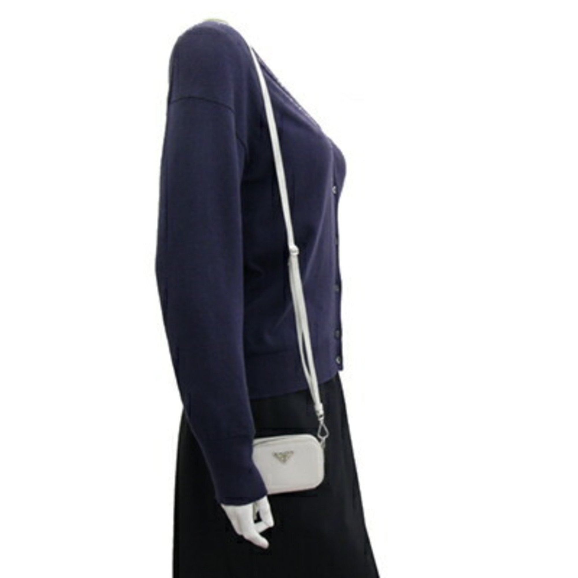 Prada Ivory Leather Shoulder Bag (Pre-Owned)